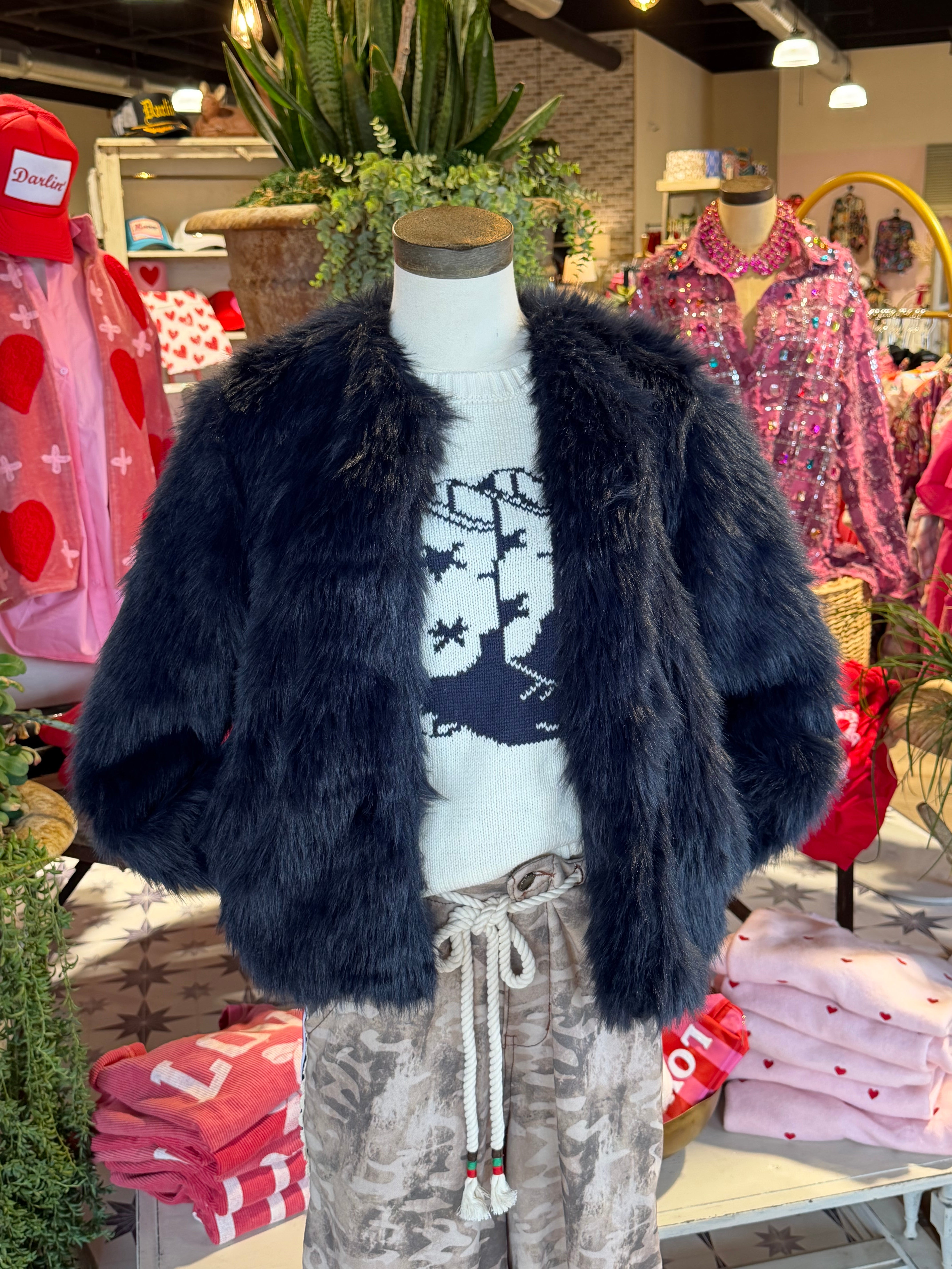 Midnight Faux Fur Jacket