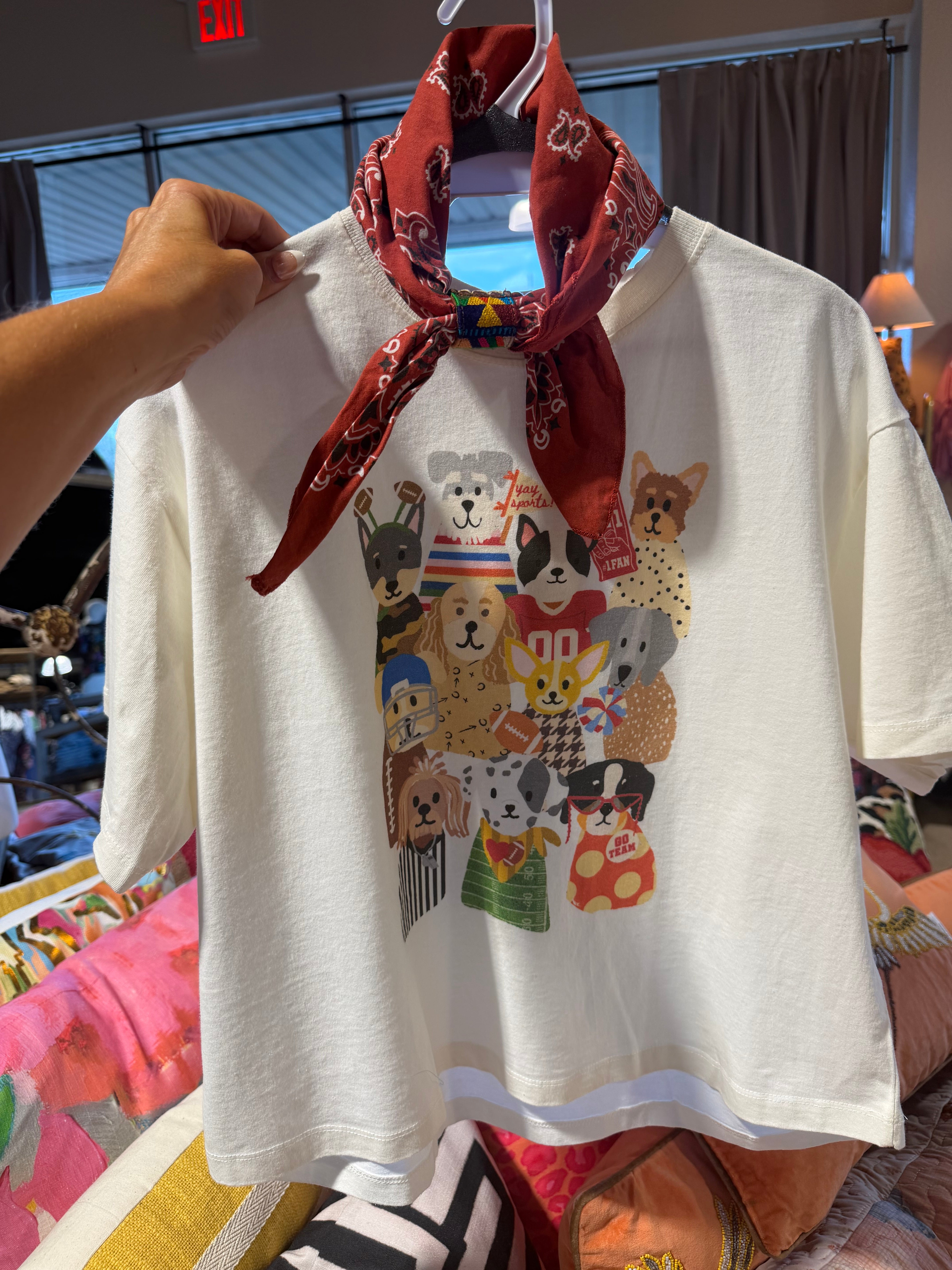 Dog Gameday Collage Crop Tee