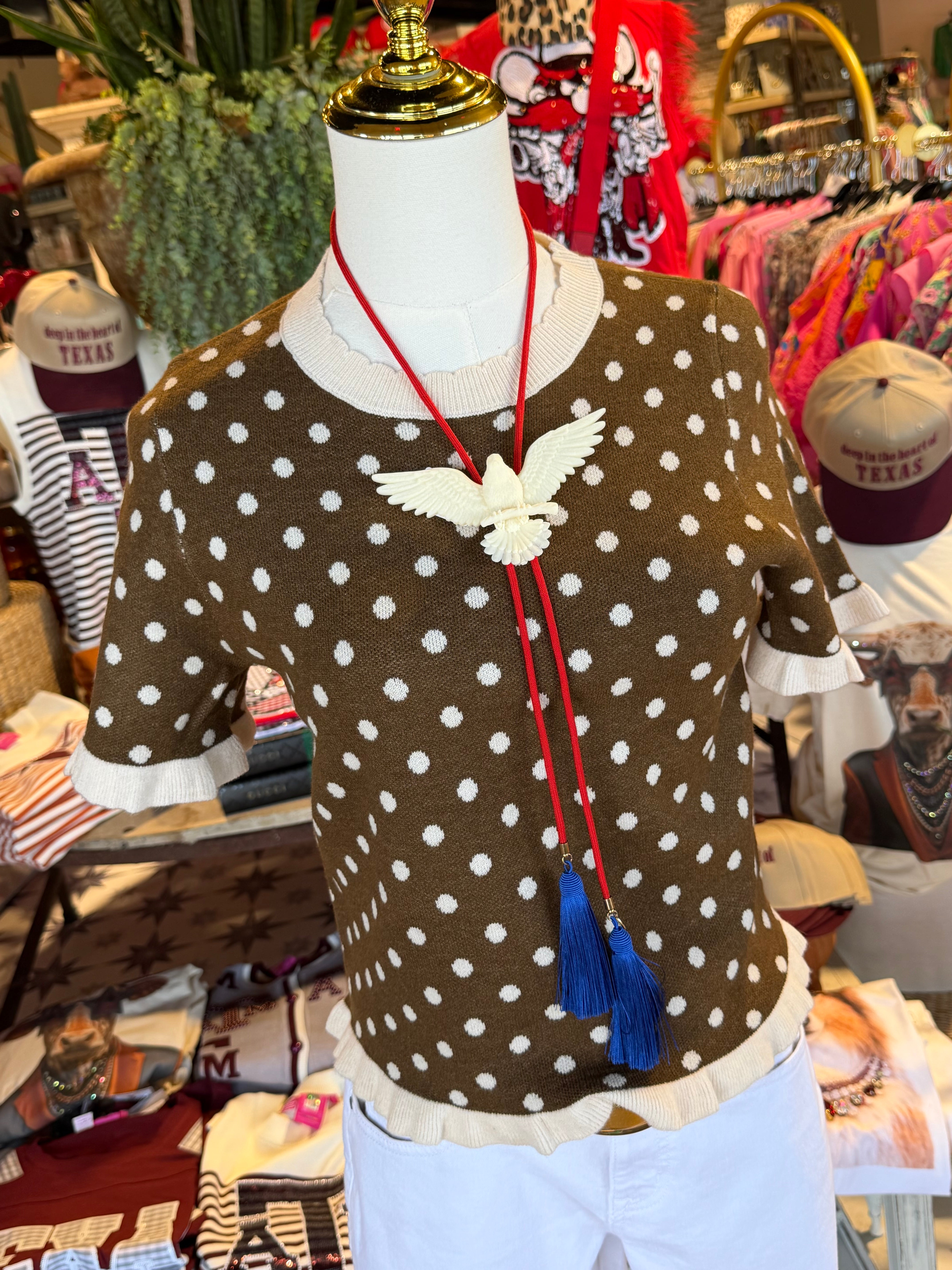 Erin Polka Dot Sweater Tee