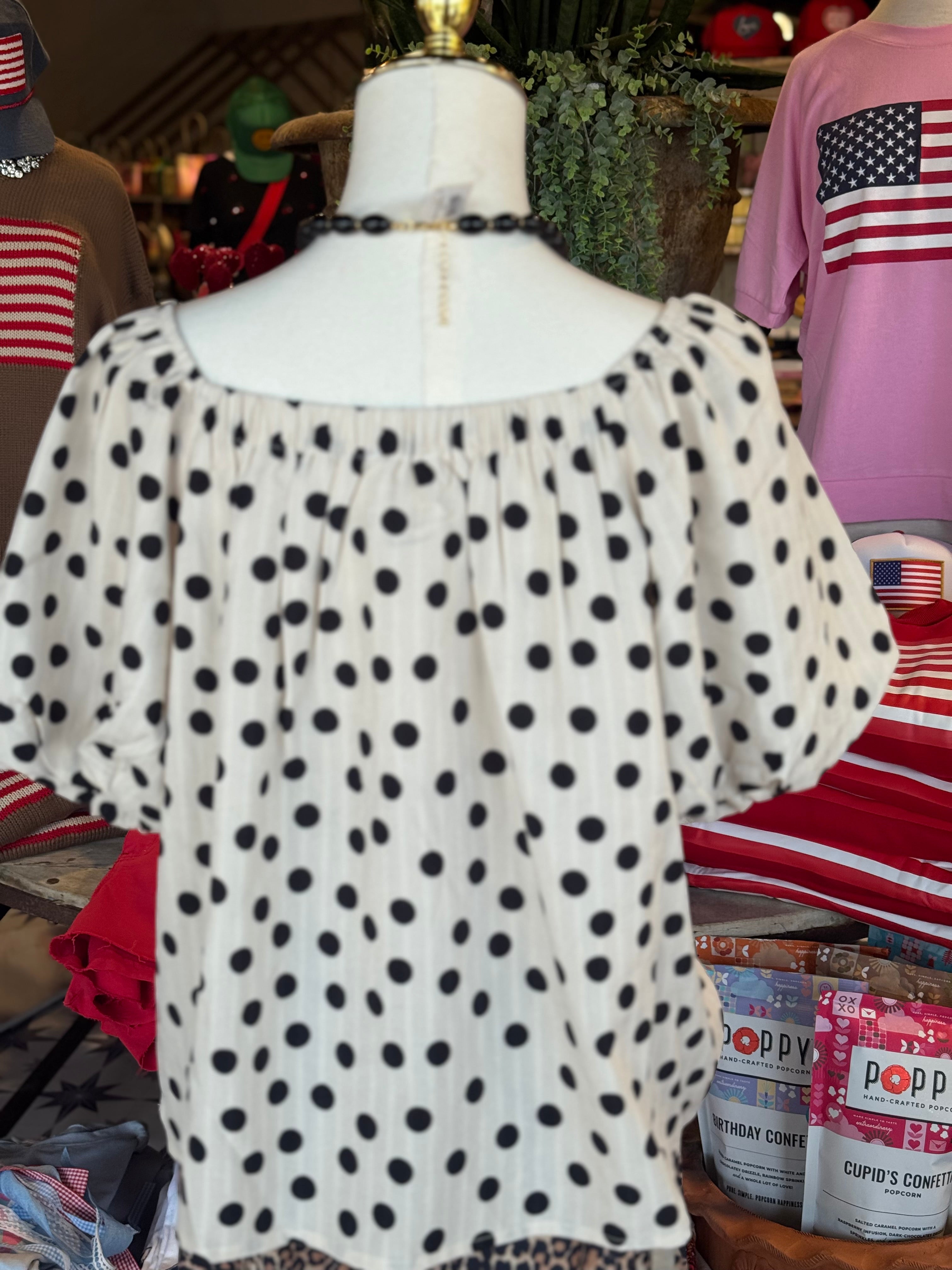 Sylvia Polkadot Top