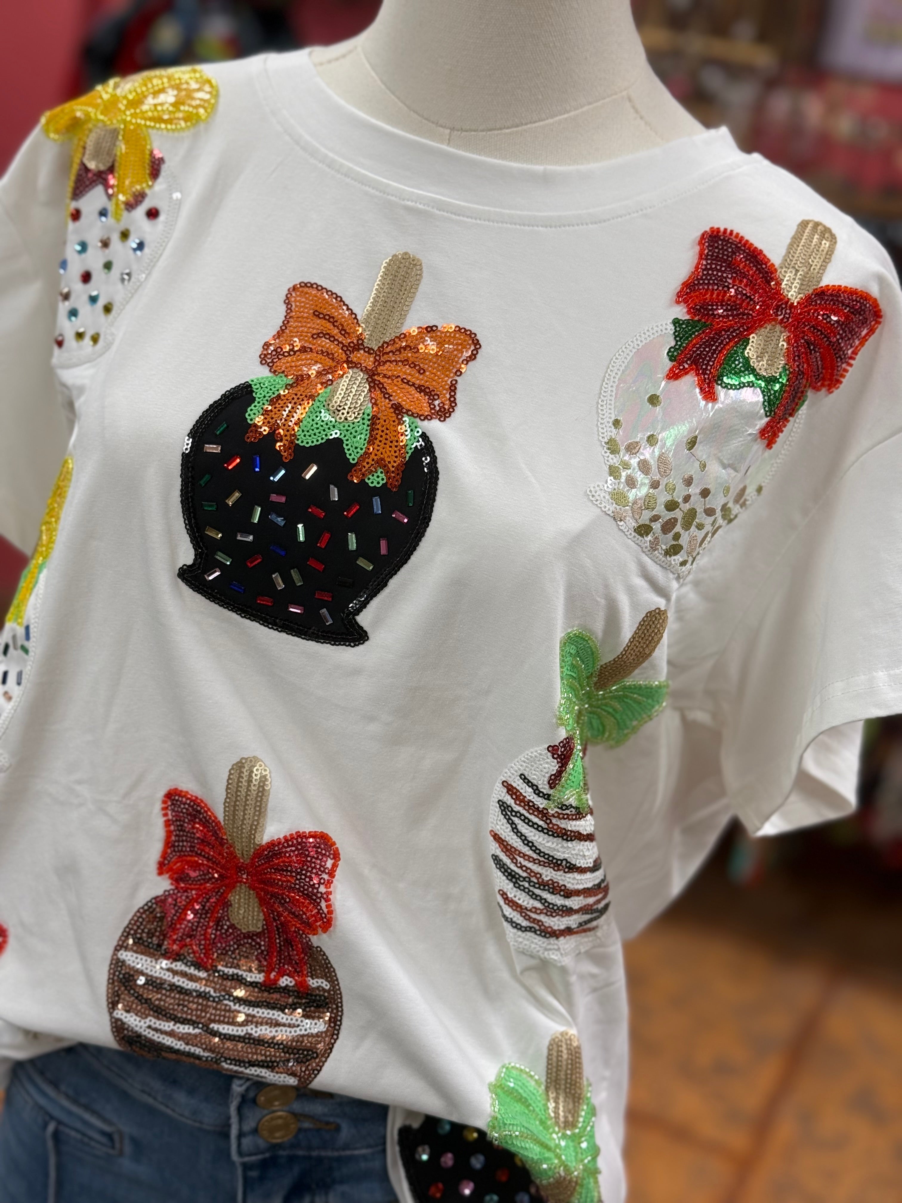 Candy Apple Sequin Tee