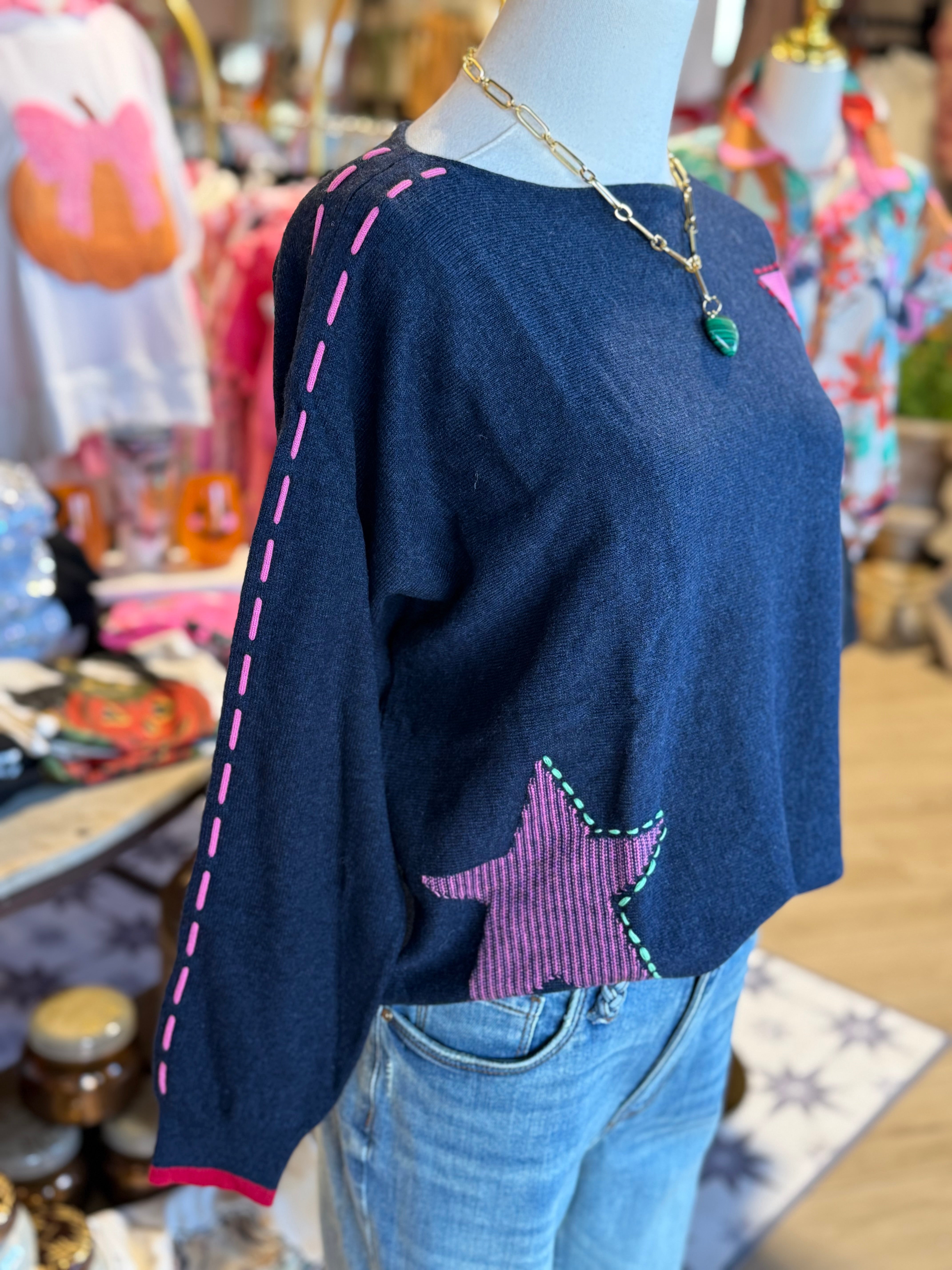 Star Sweater- DK Denim