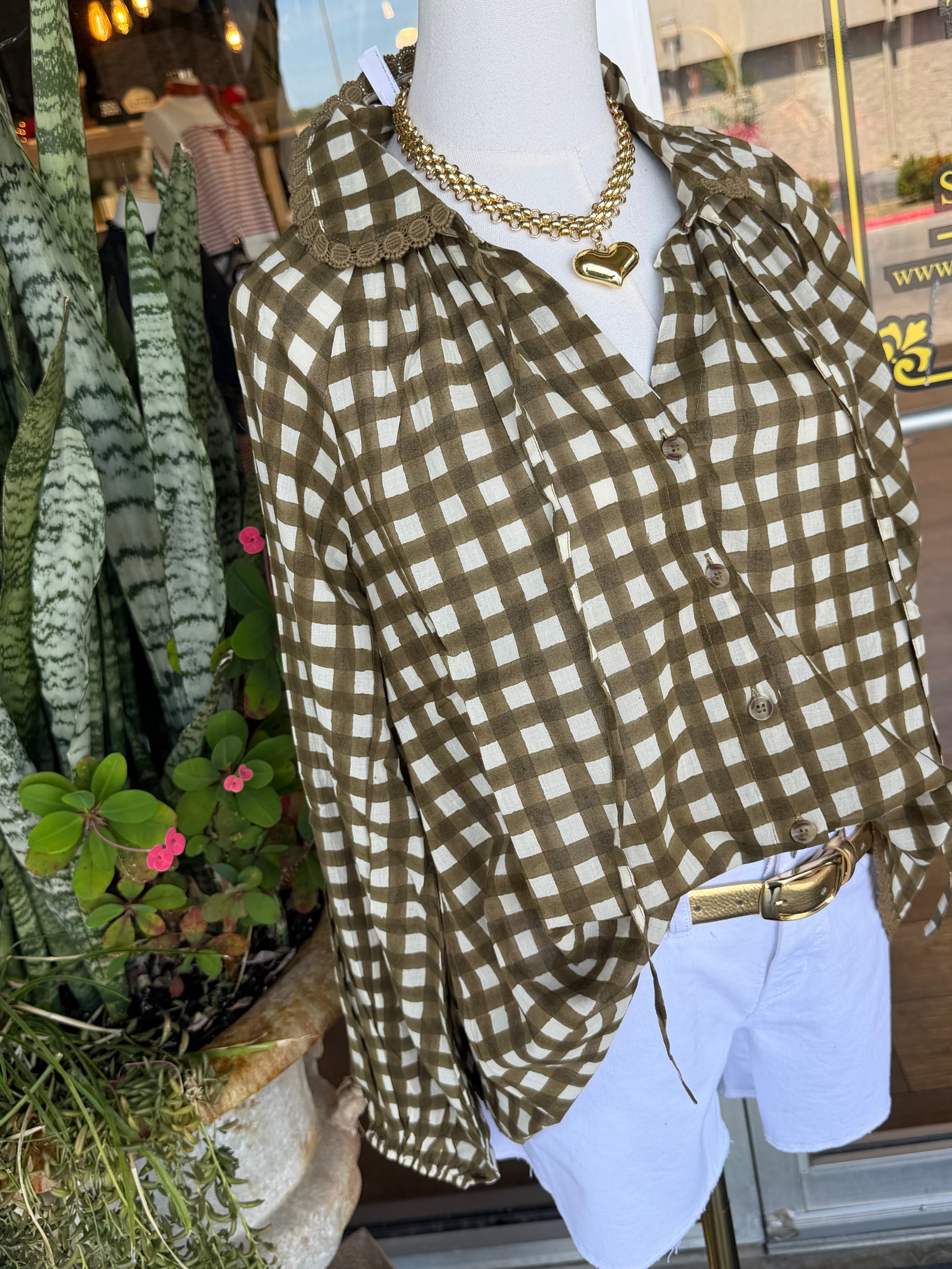 Painted Gingham Willa Top