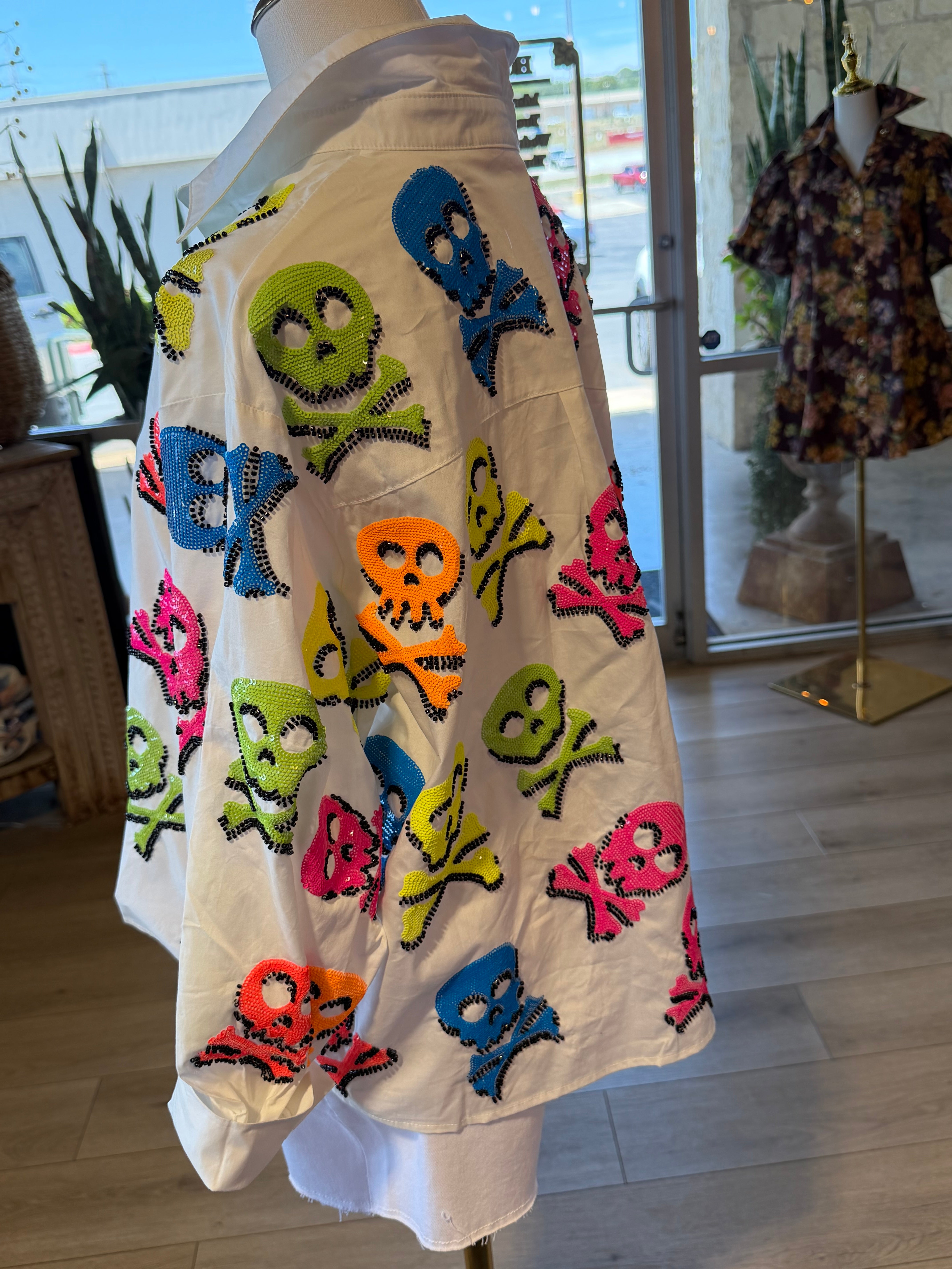 Neon Multi Skull & Crossbones