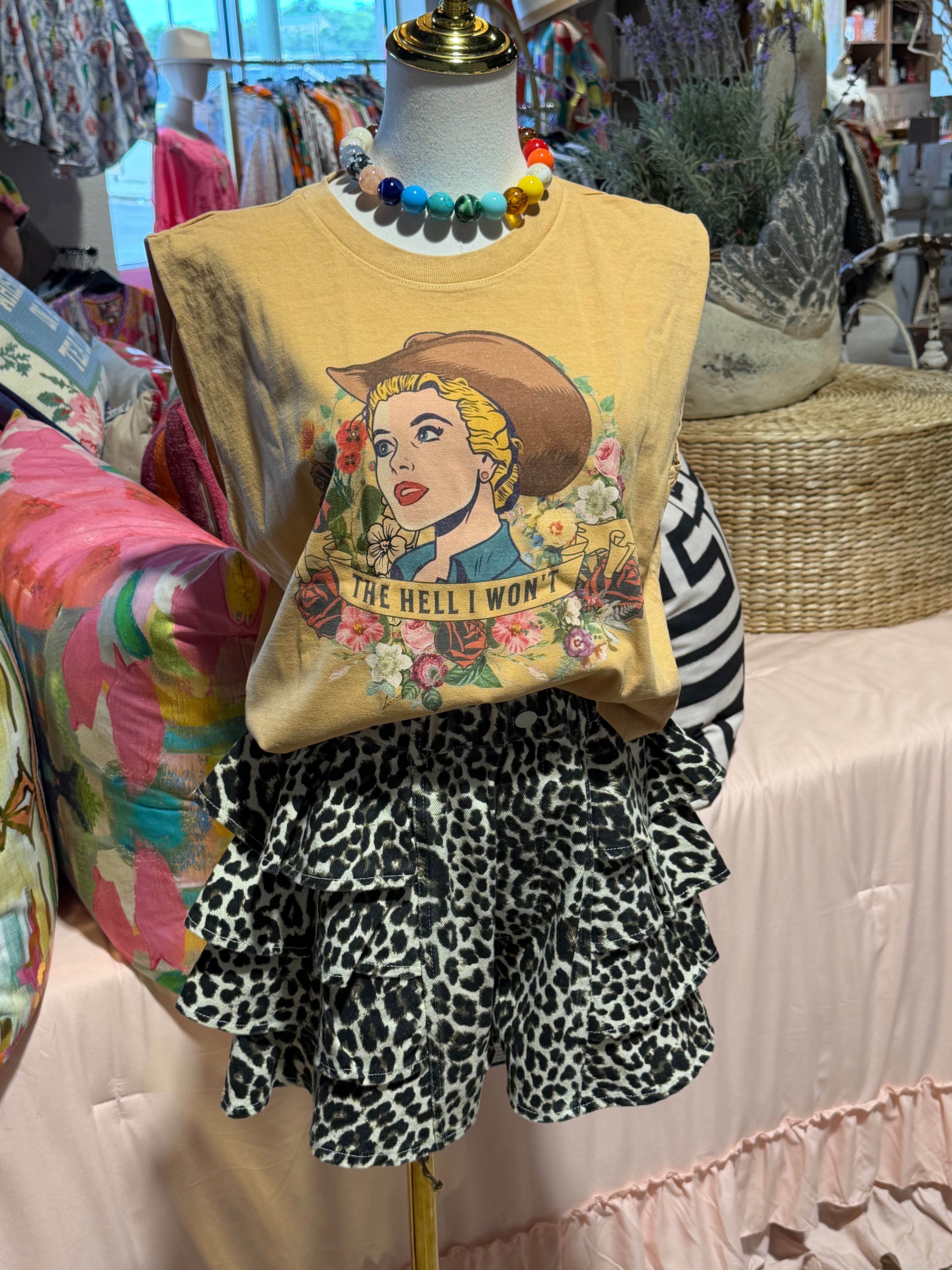 The Hell I Wont Floral Boxy Tank