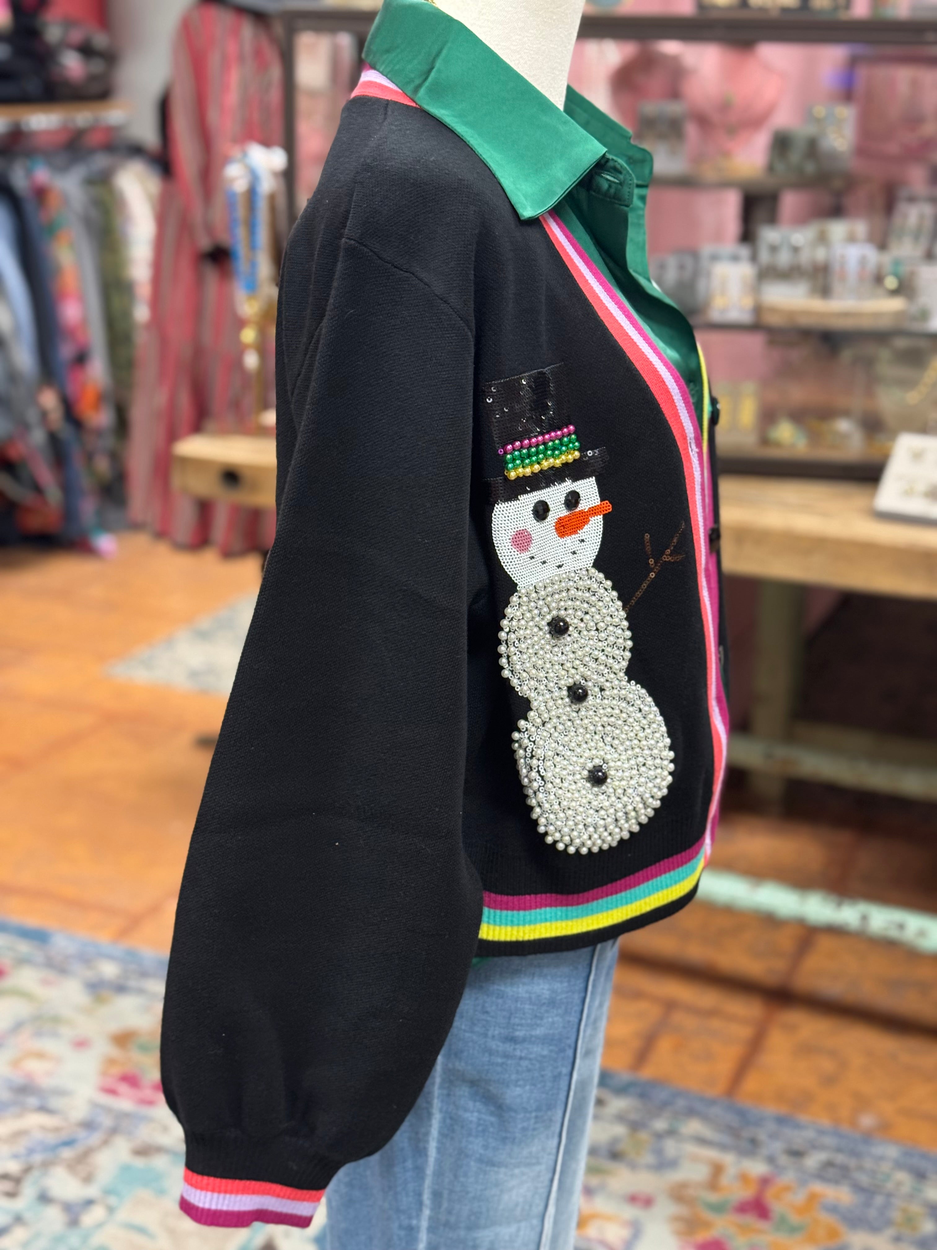 Pearl Snowman Cardigan