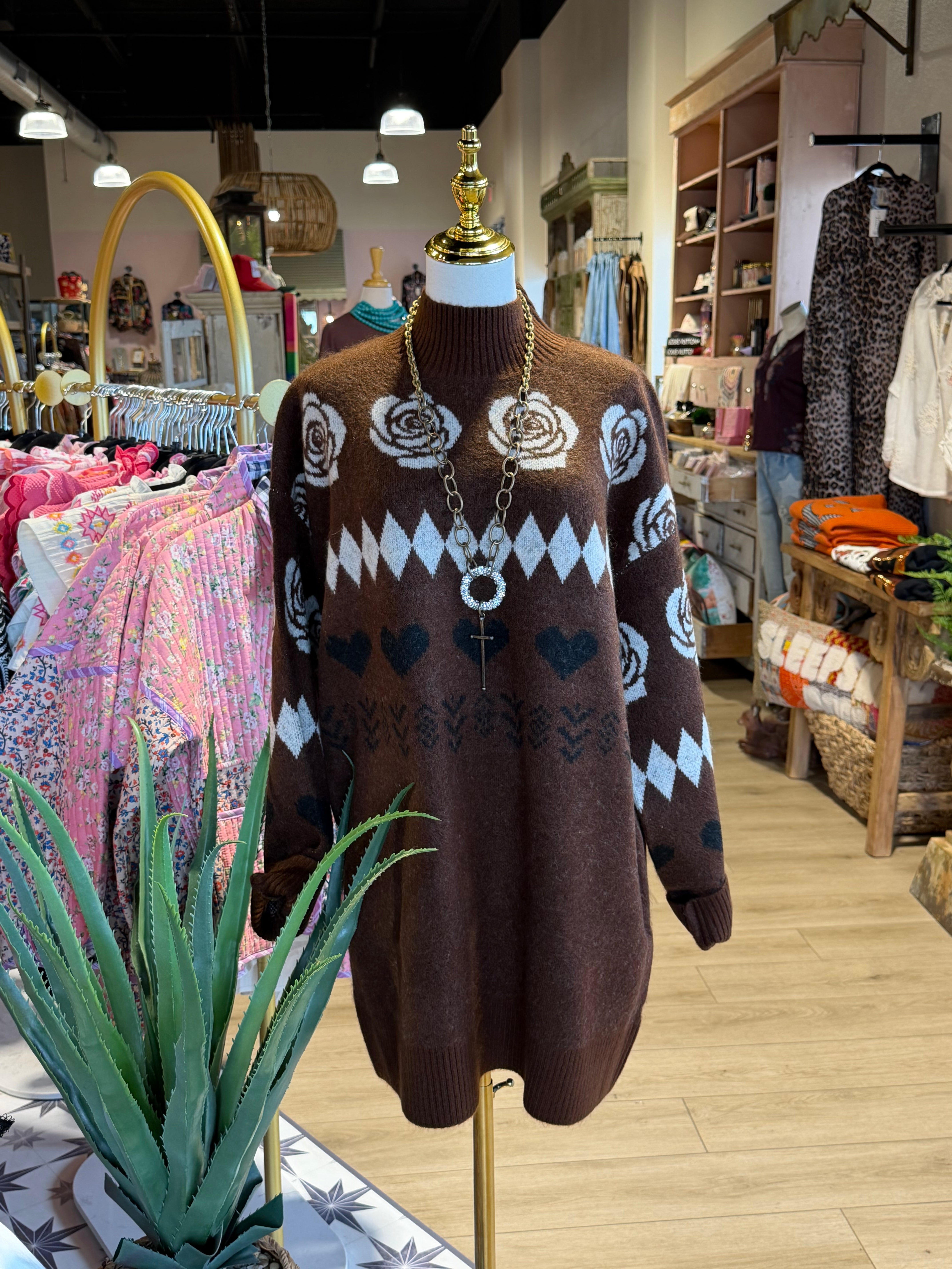 Dusty Rose Sweater Dress