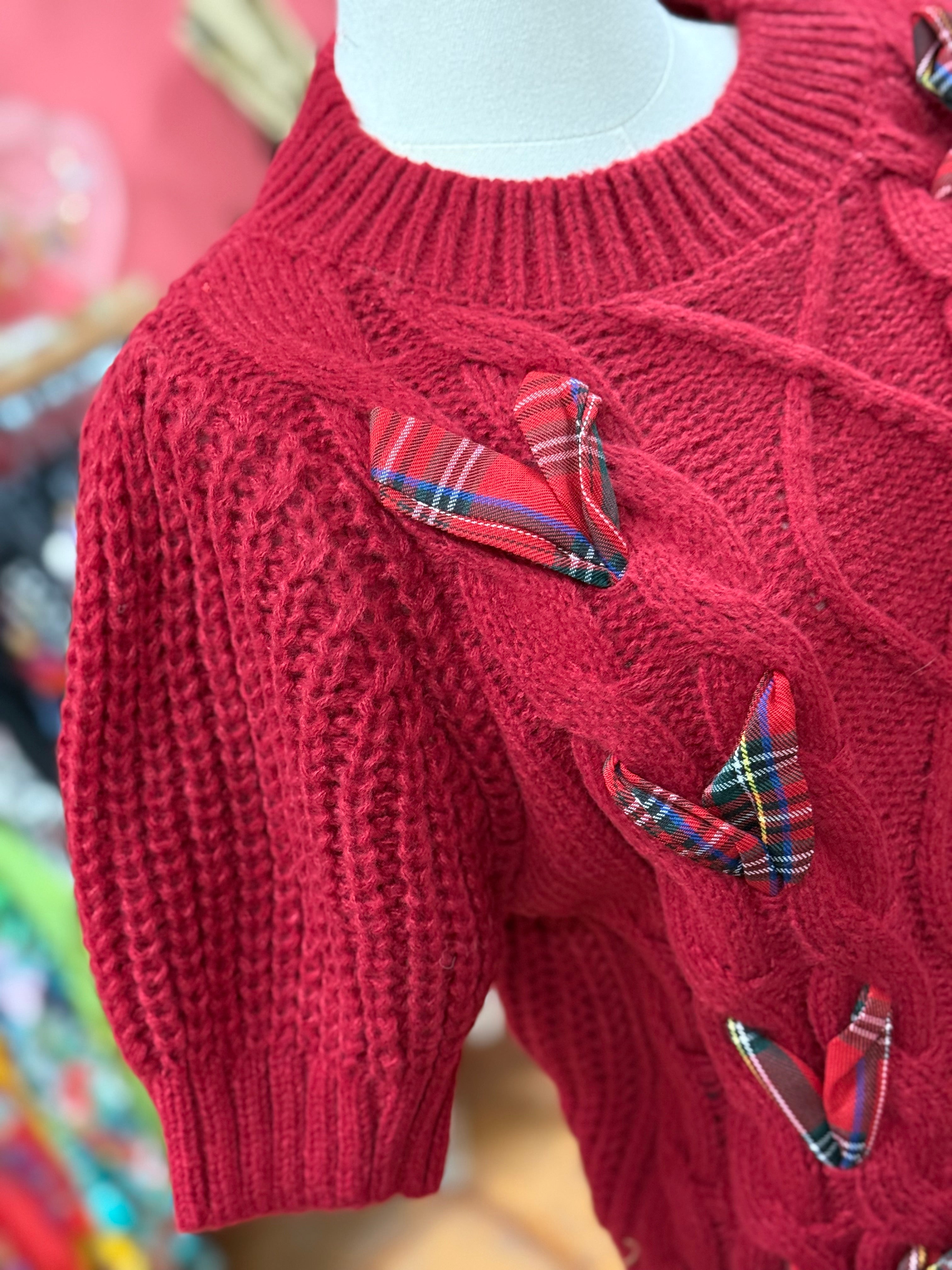 Tartan Bow Sweater