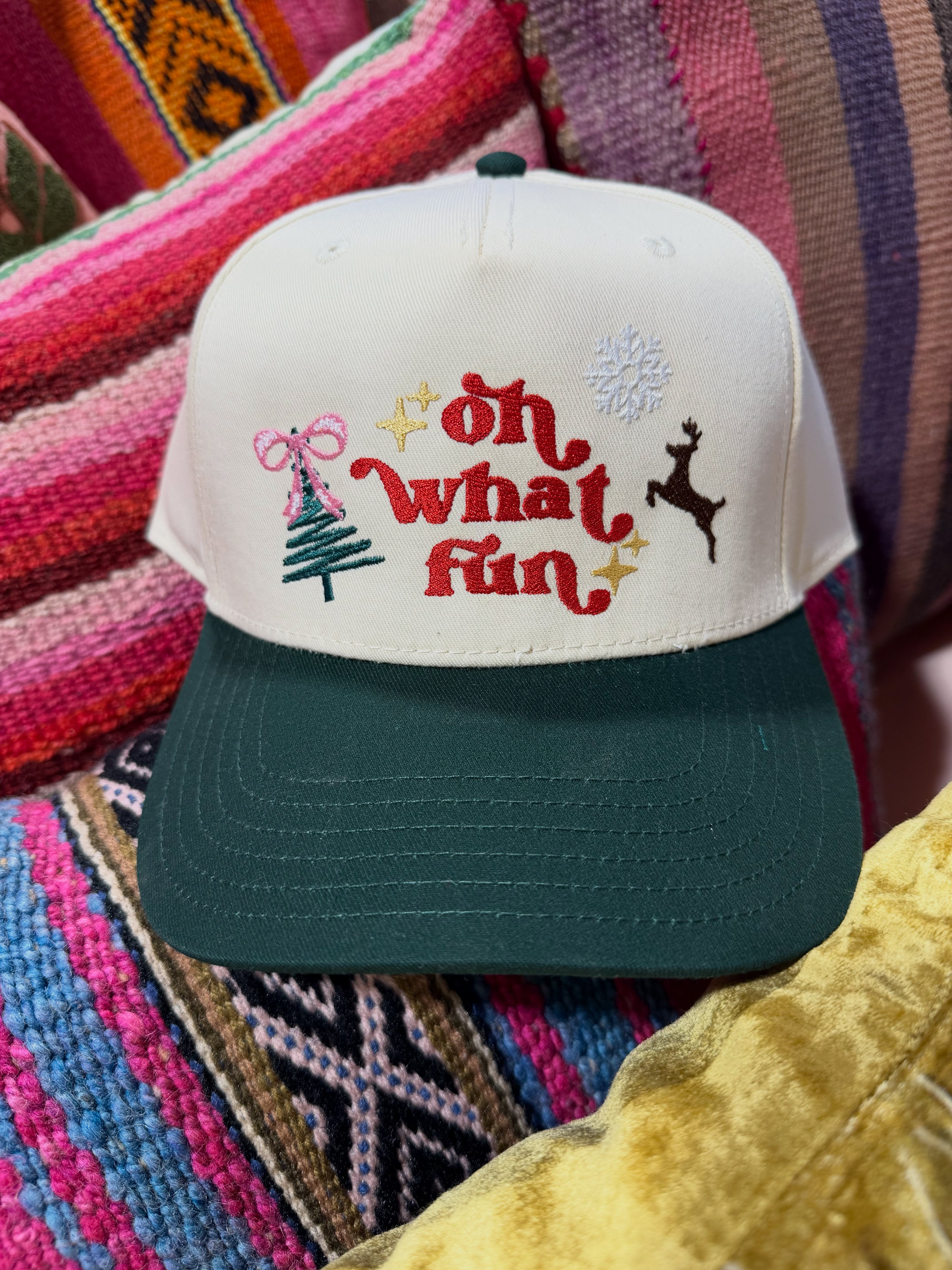 Oh What Fun Embroidery Hat