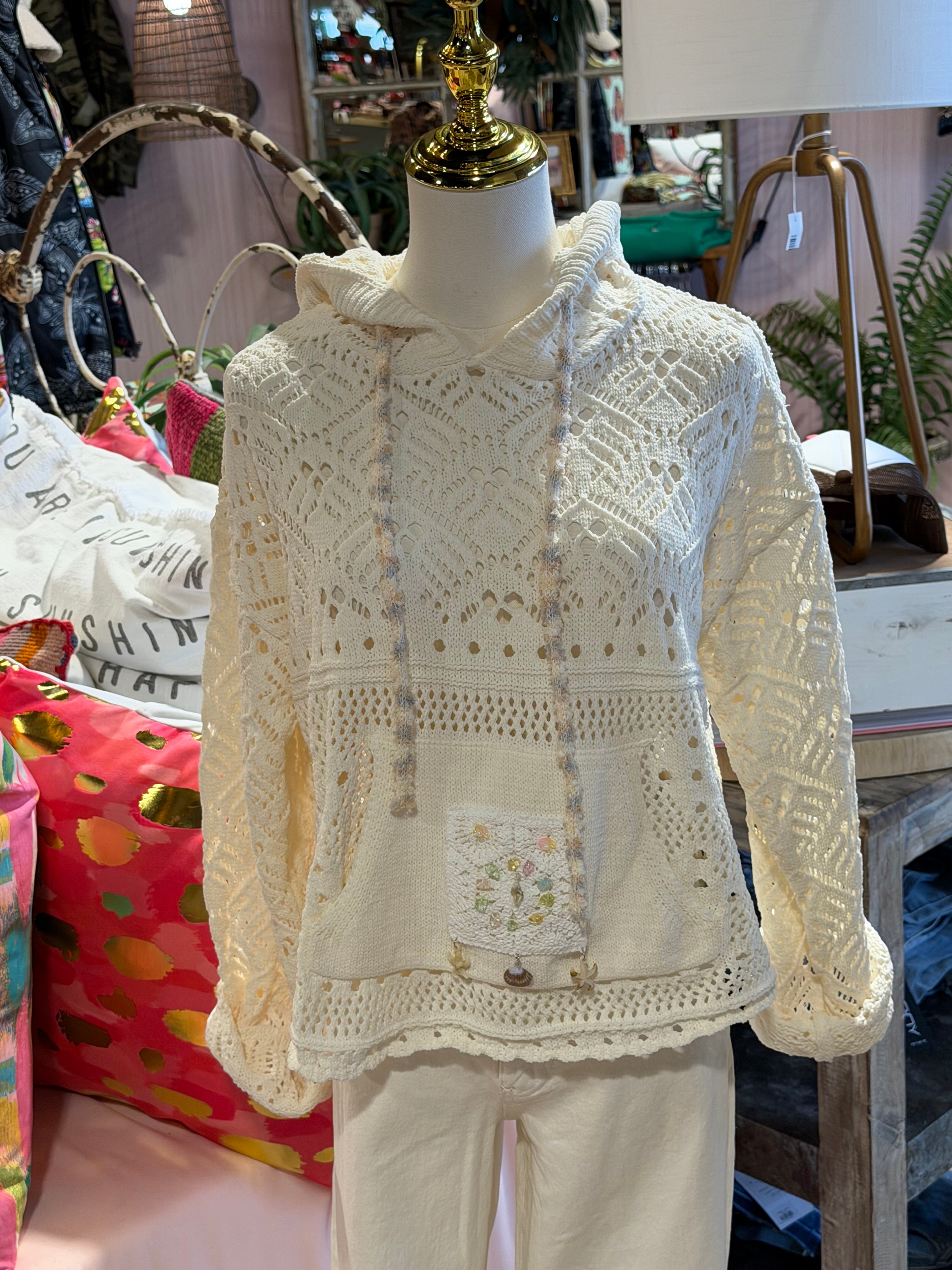 Chenille Crochet Hoodie