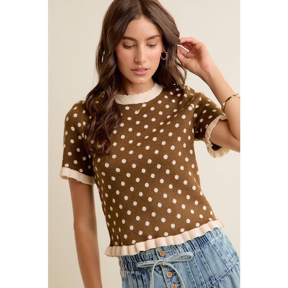 Erin Polka Dot Sweater Tee