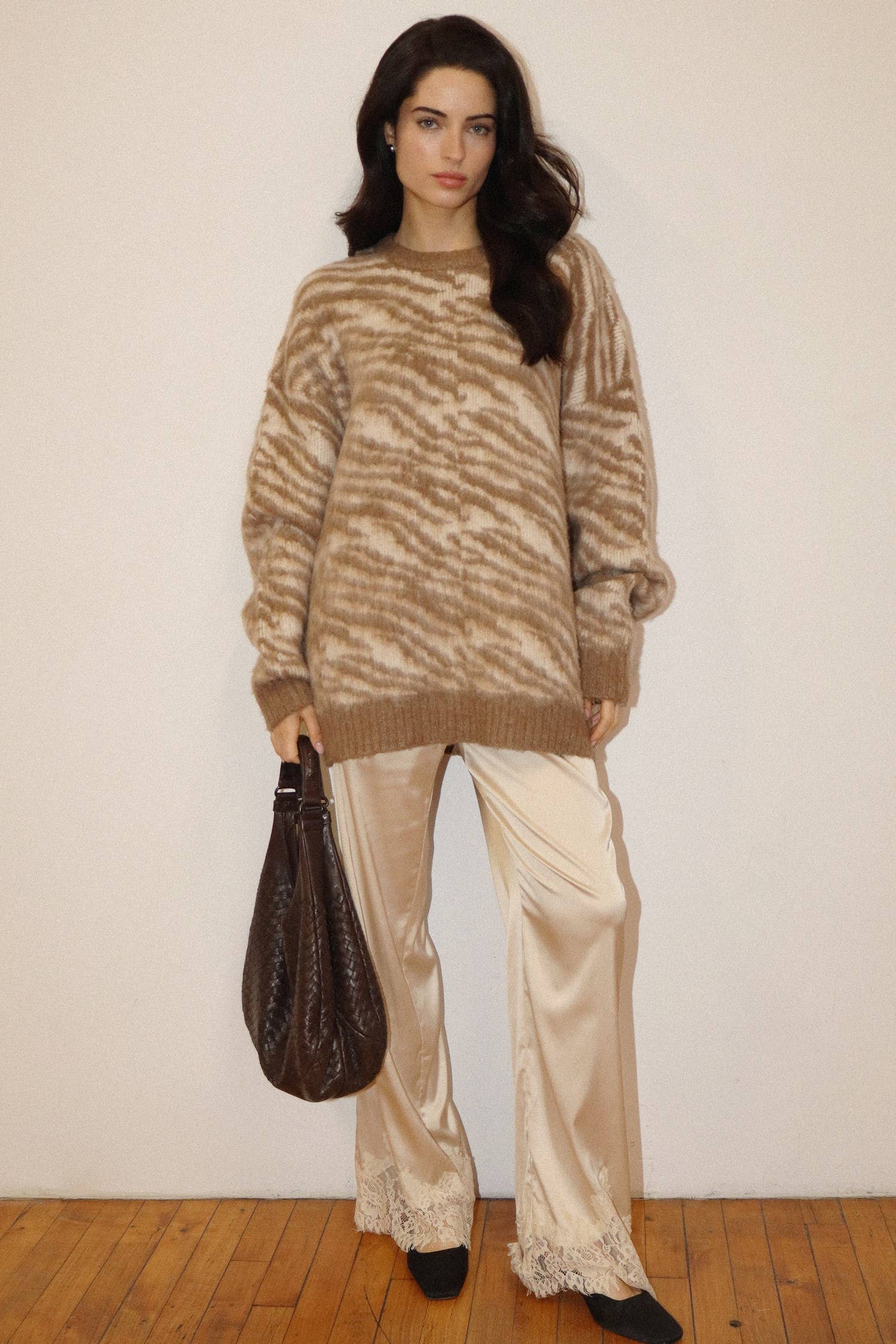Brushed Zebra Knit Sweater