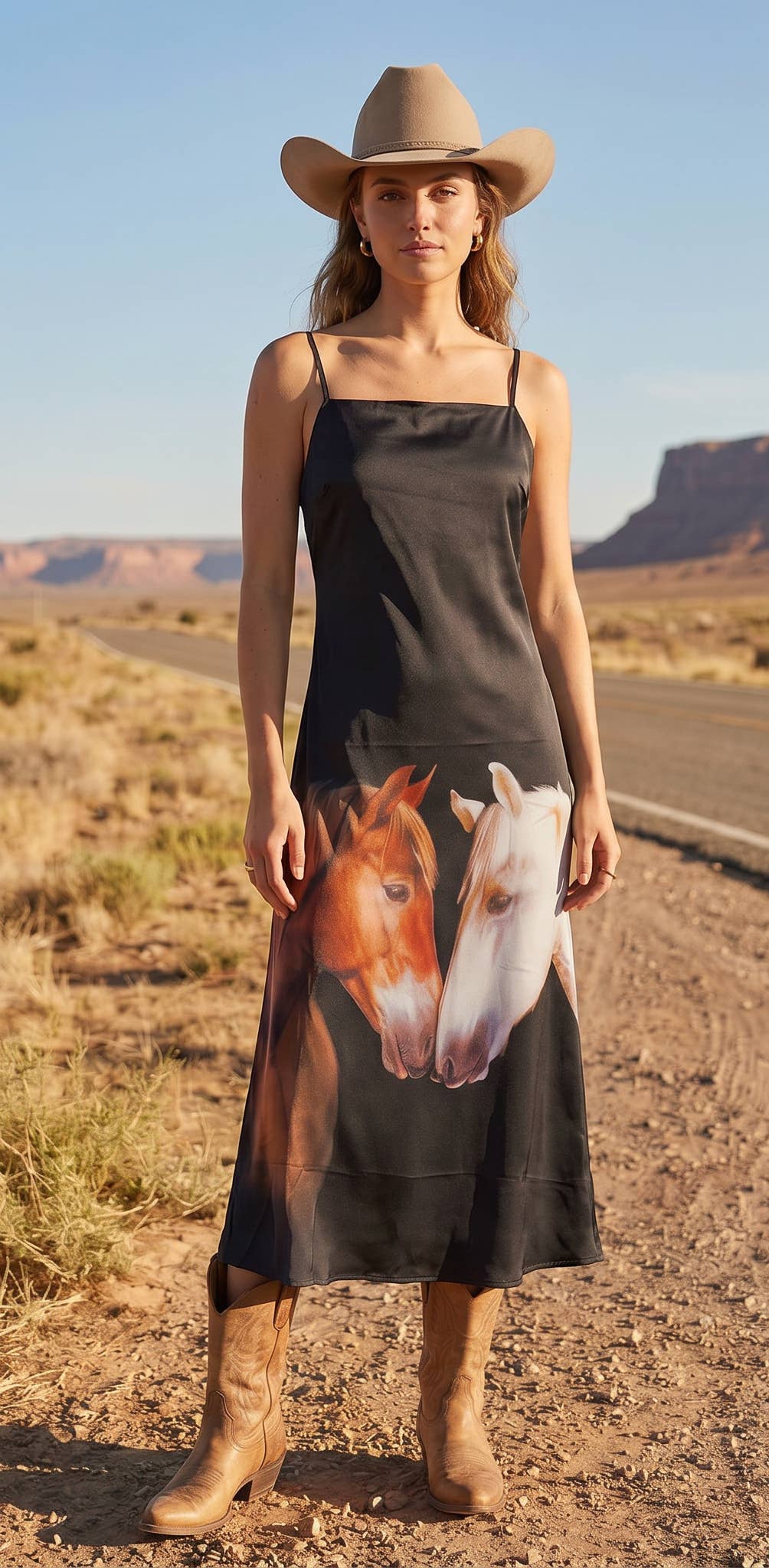 Silky Poly Long Horse Dress