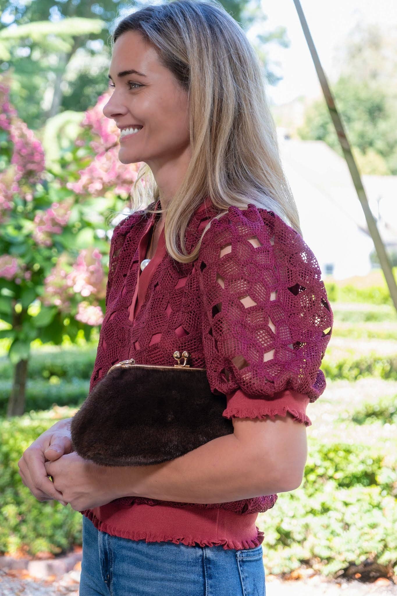 Sarah Faux Fur Clutch- WS
