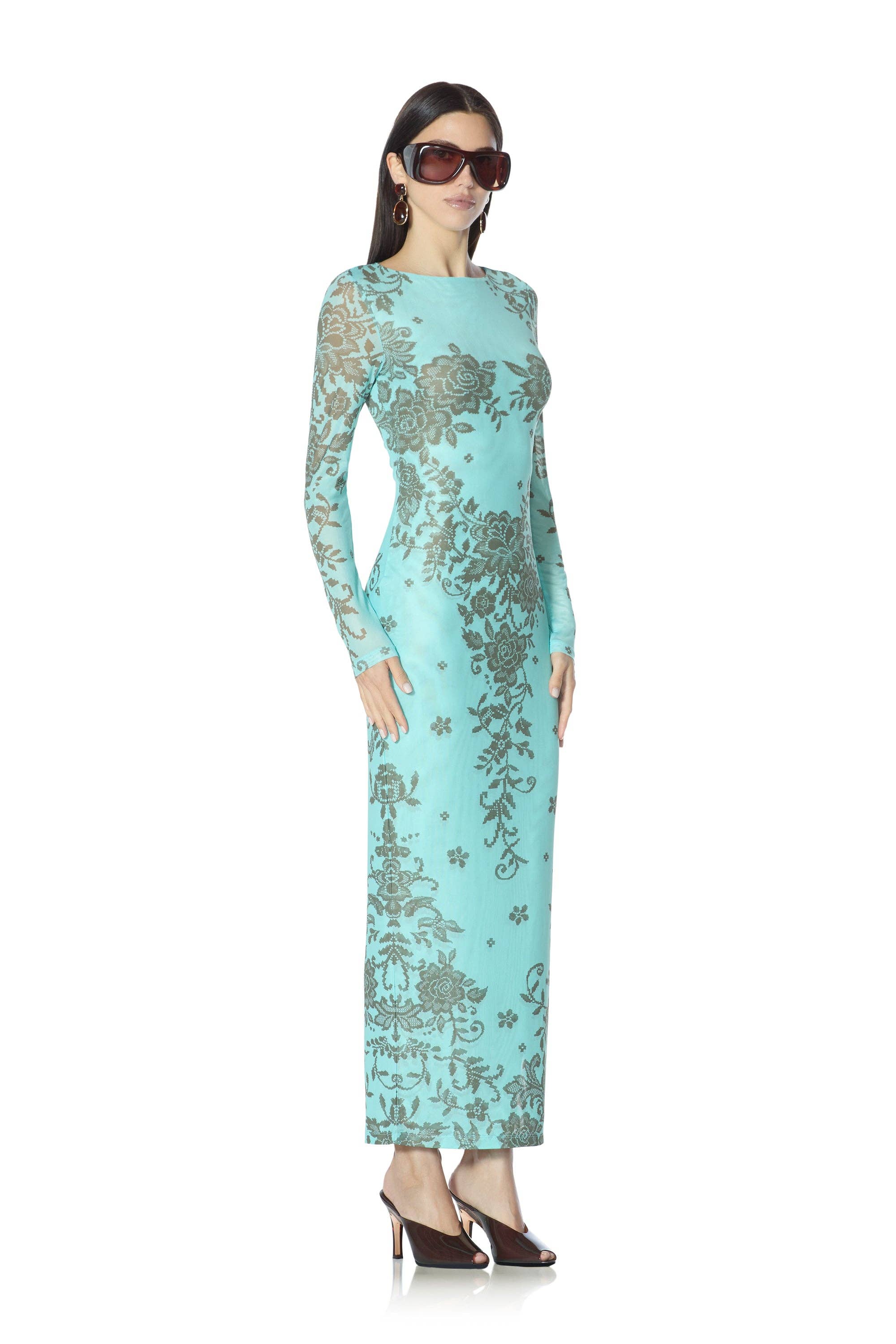 Phyll Dress - Turquoise Crochet