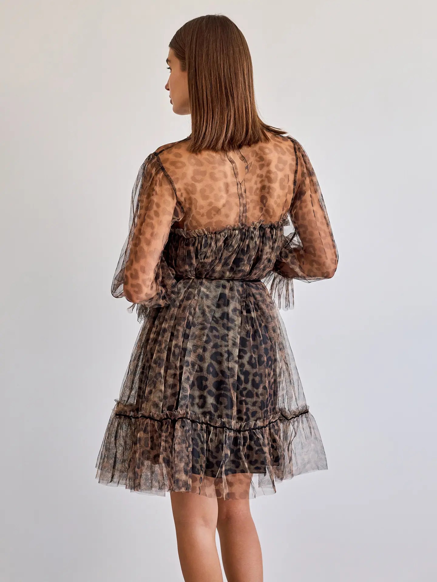 Iris Leopard Tulle Dress***