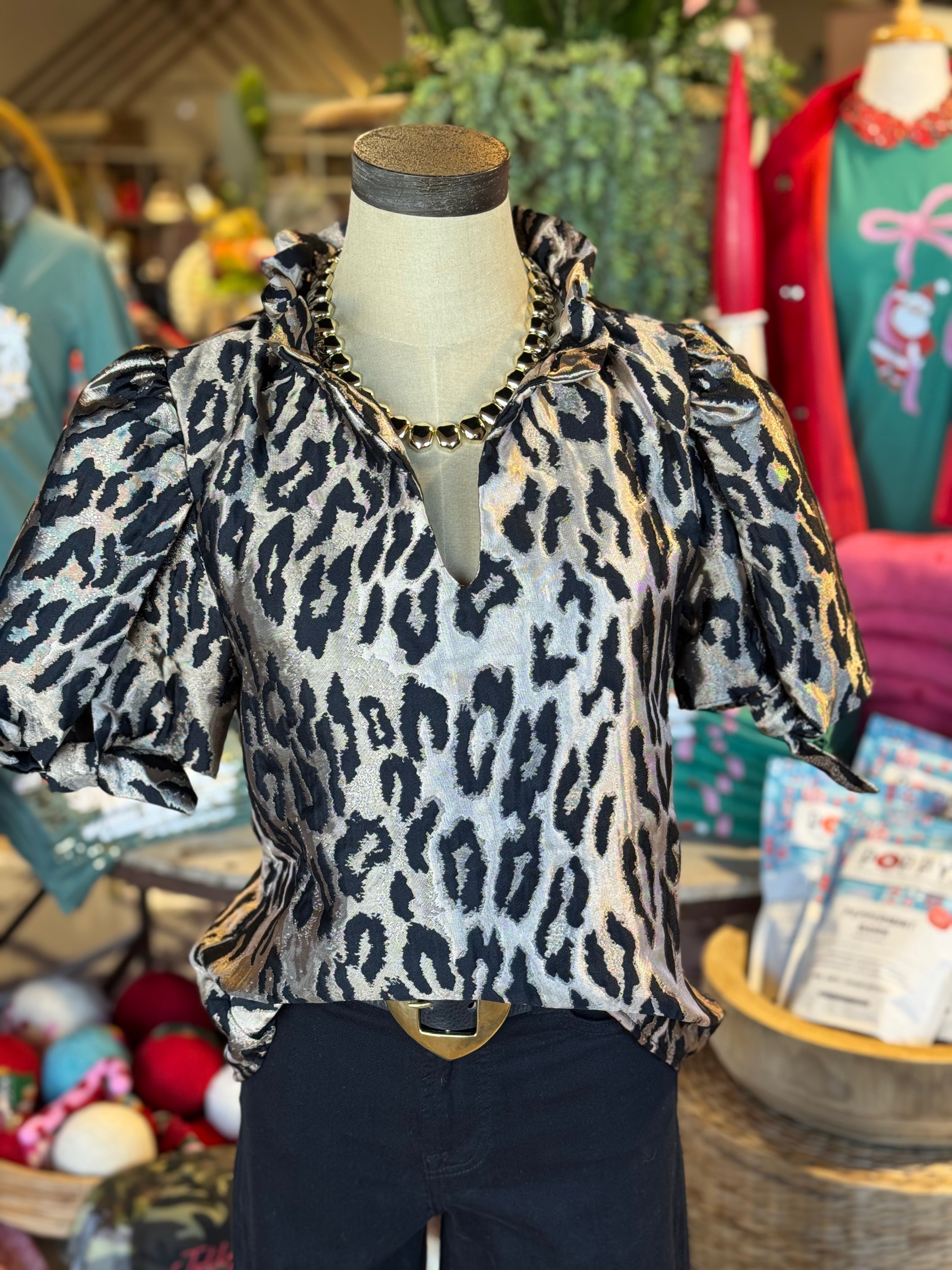 Metallic Cheetah Top