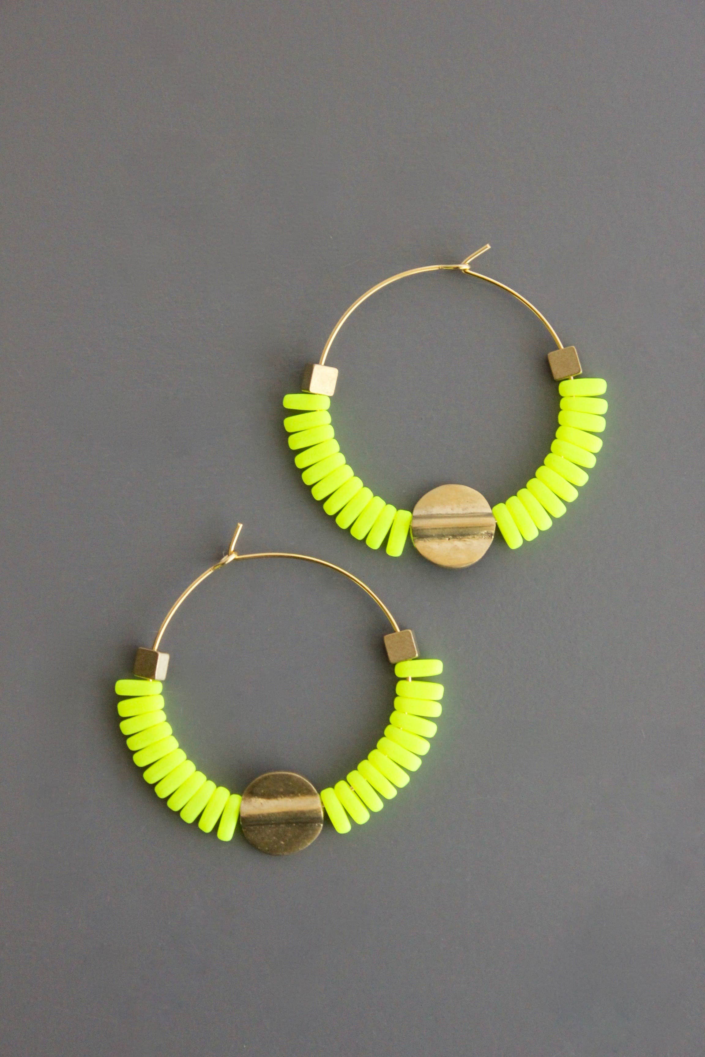 Neon Glass Hoops