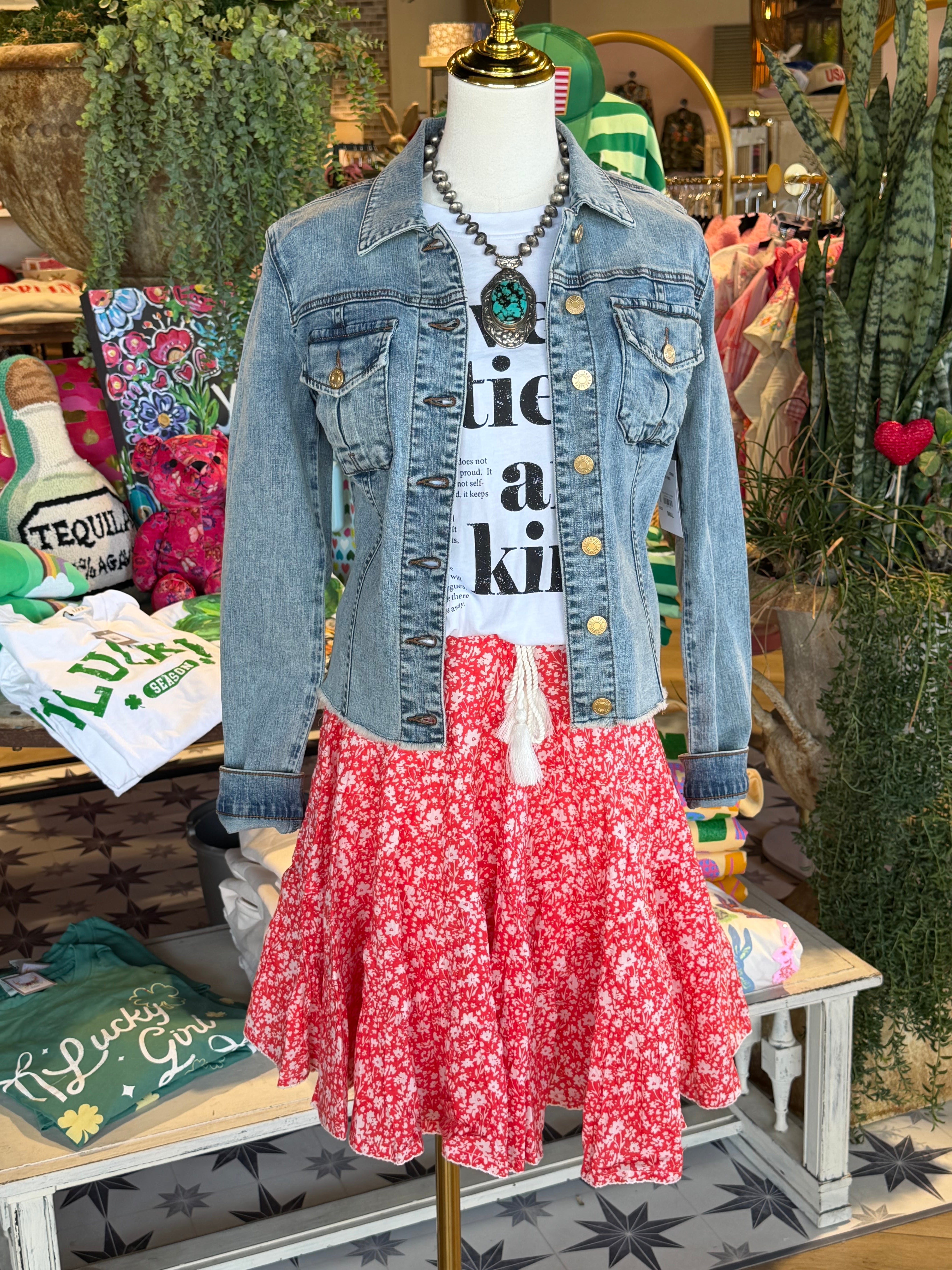 Multiple Tiered Skirt- Red