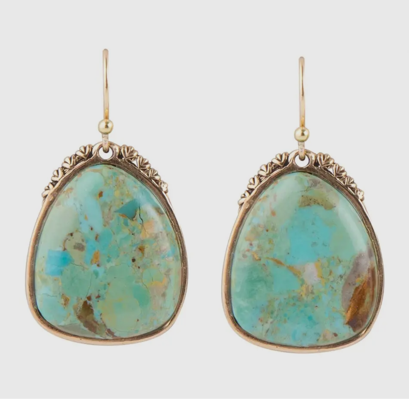 Steely Genuine Turquoise Earrings