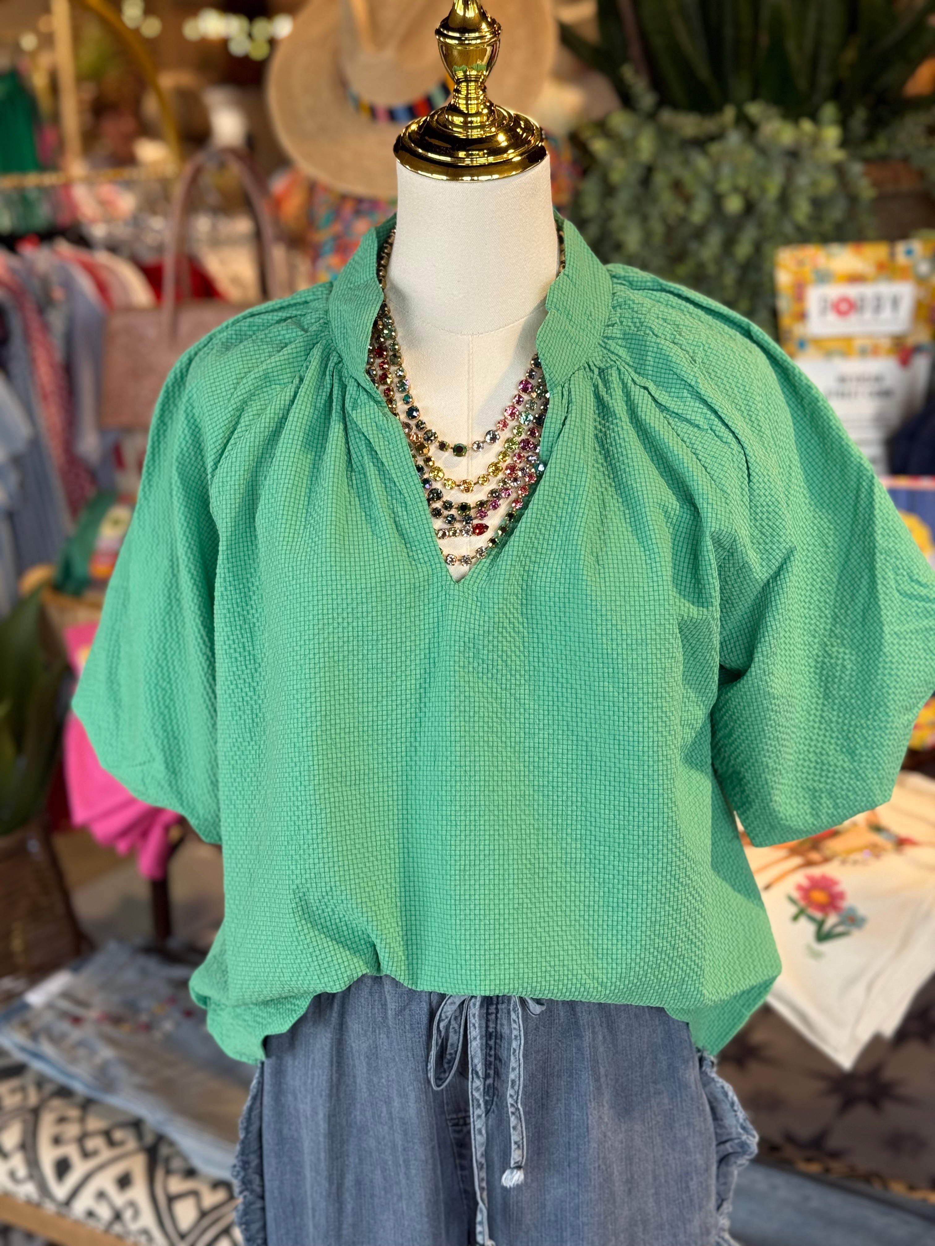 Bubbles Seersucker Top