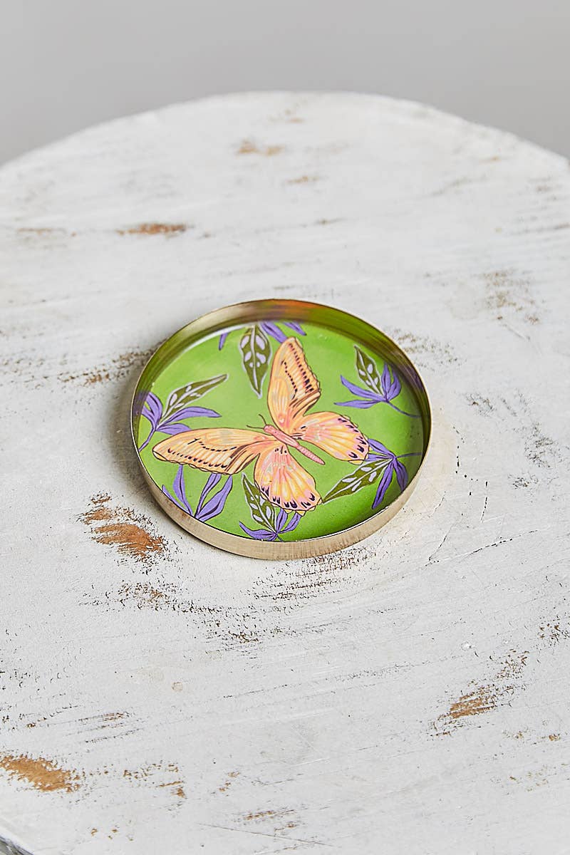 Nature Inspired Motif Round Vanity Display Tray