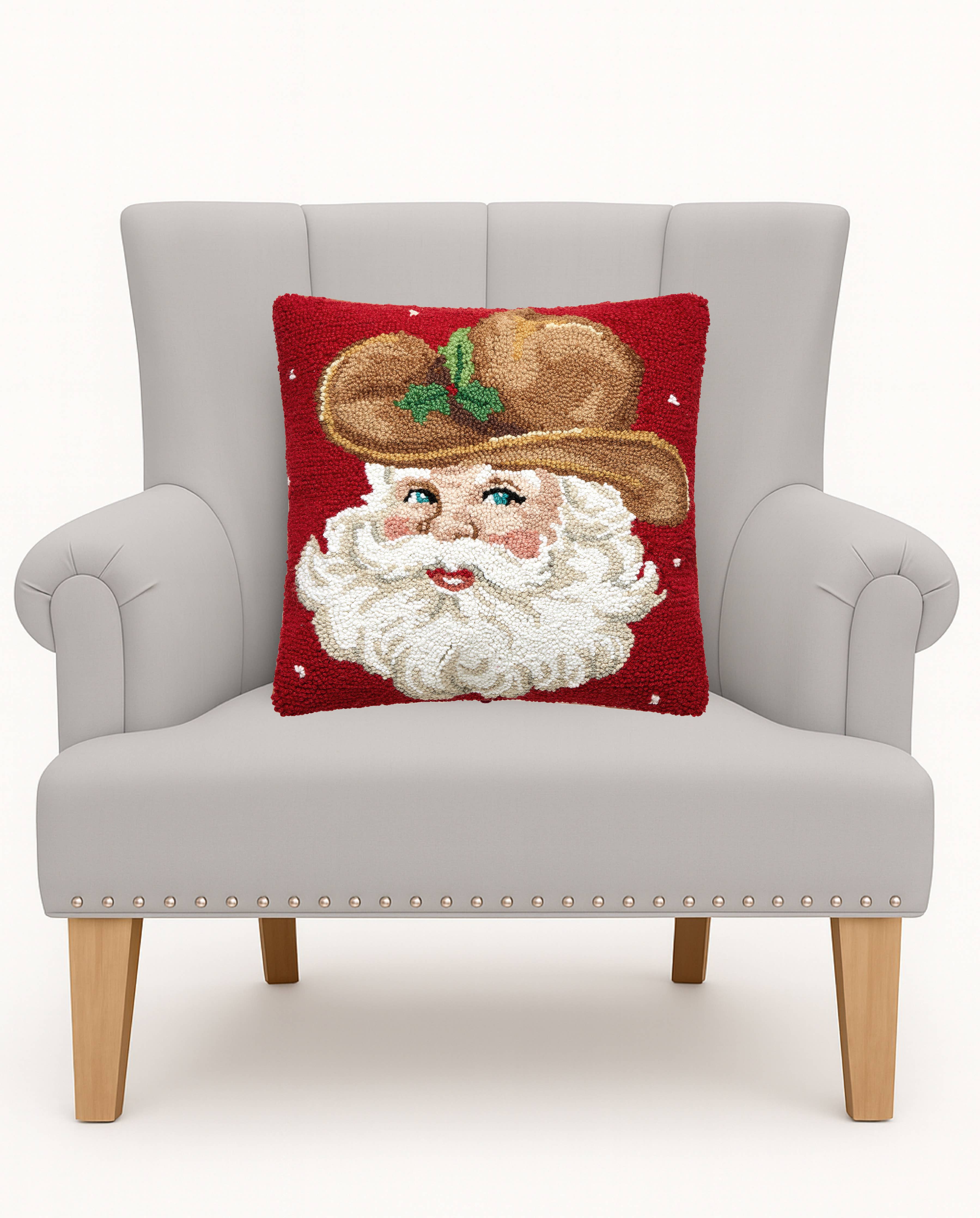 Cowboy Hat Retro Santa Hook Pillow