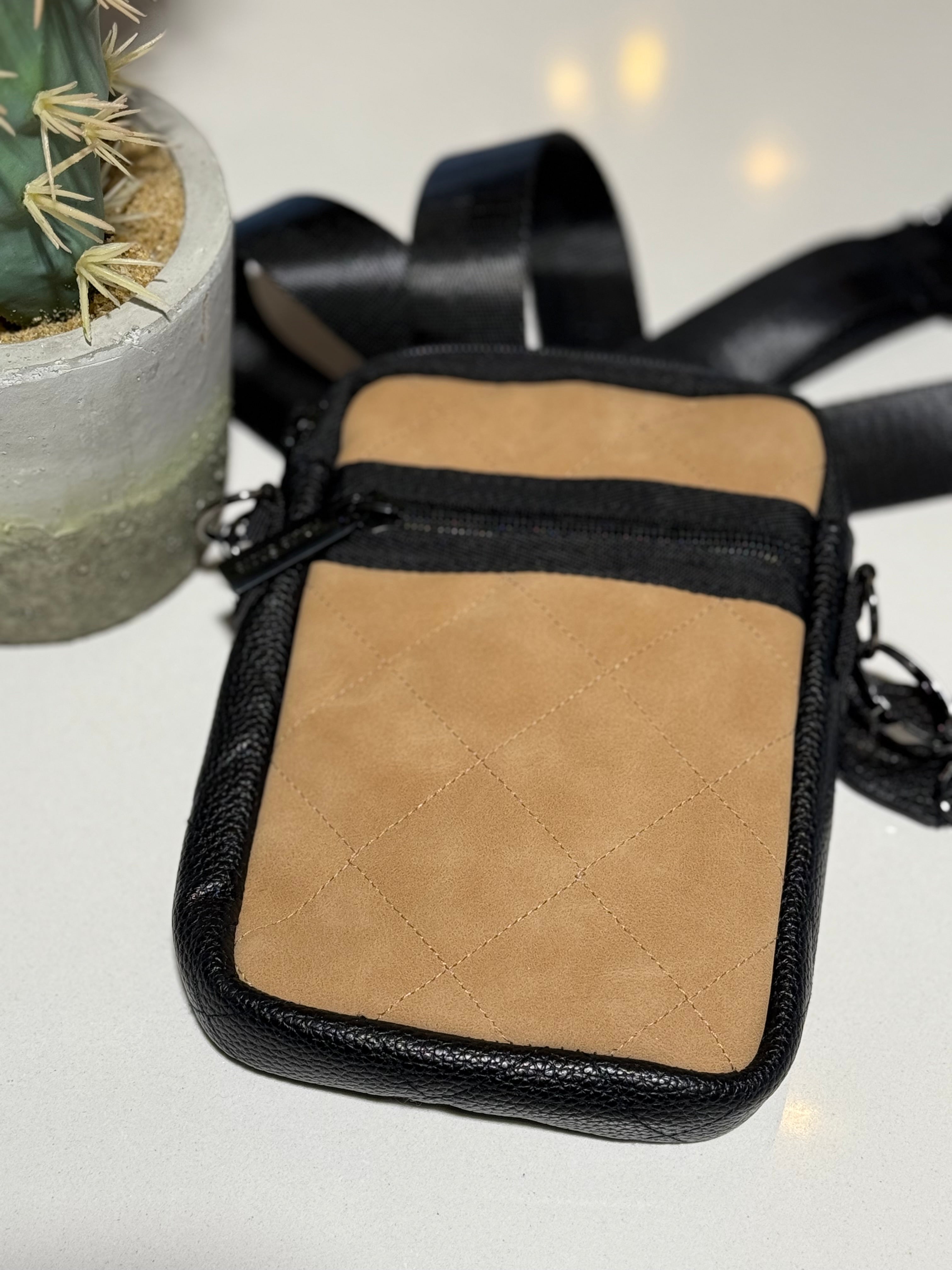 Cassy  Tan/Black Phone Bag