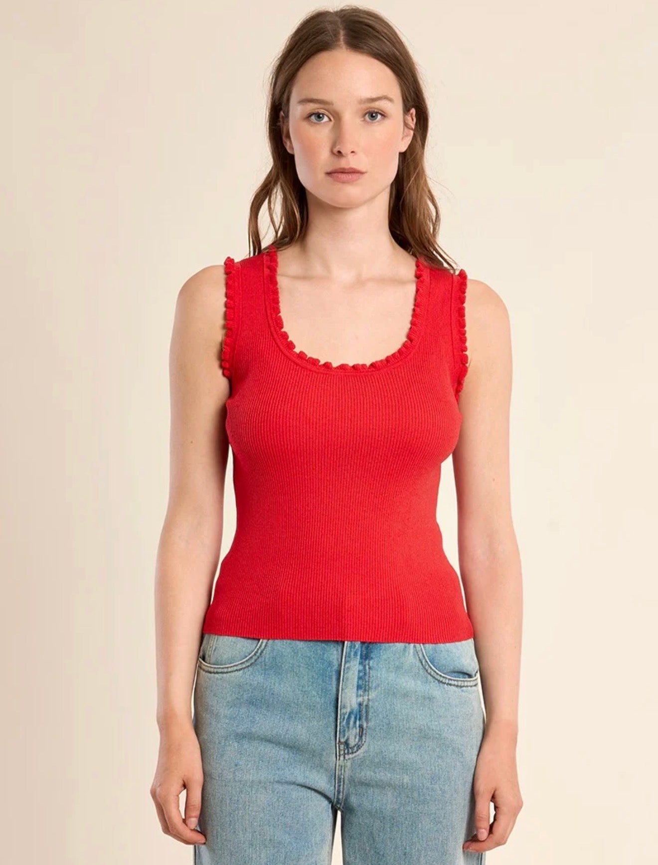 Frilly Tank- Red