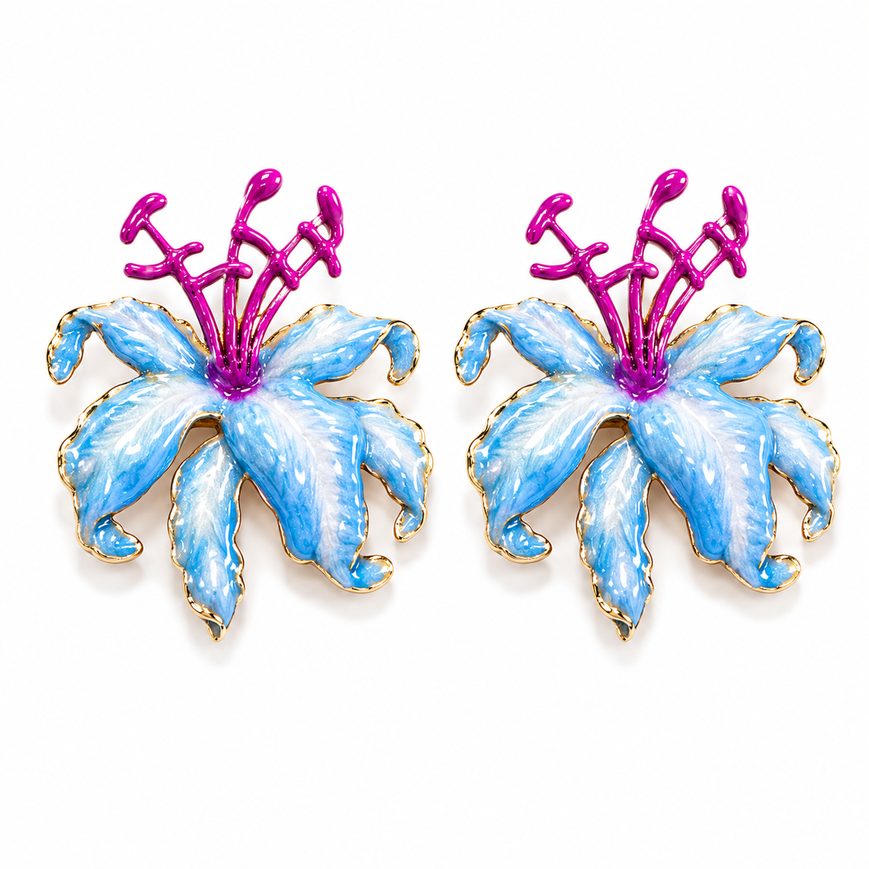 Hibiscus Earring in Sea Blue