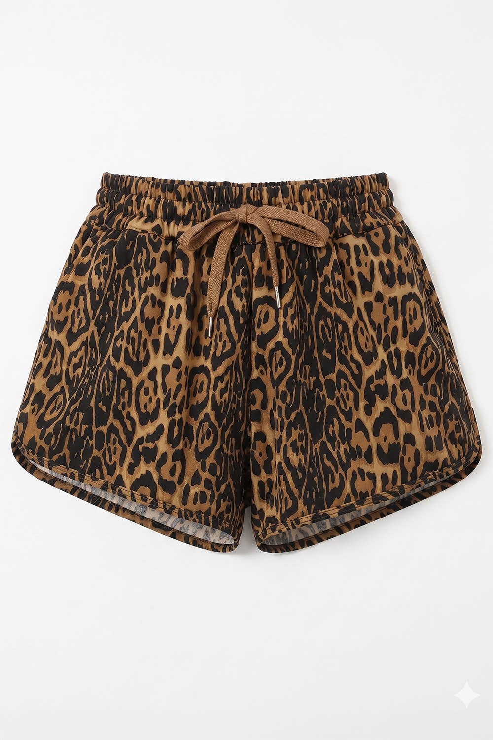 Cheetah-Pattern Drawstring Shorts