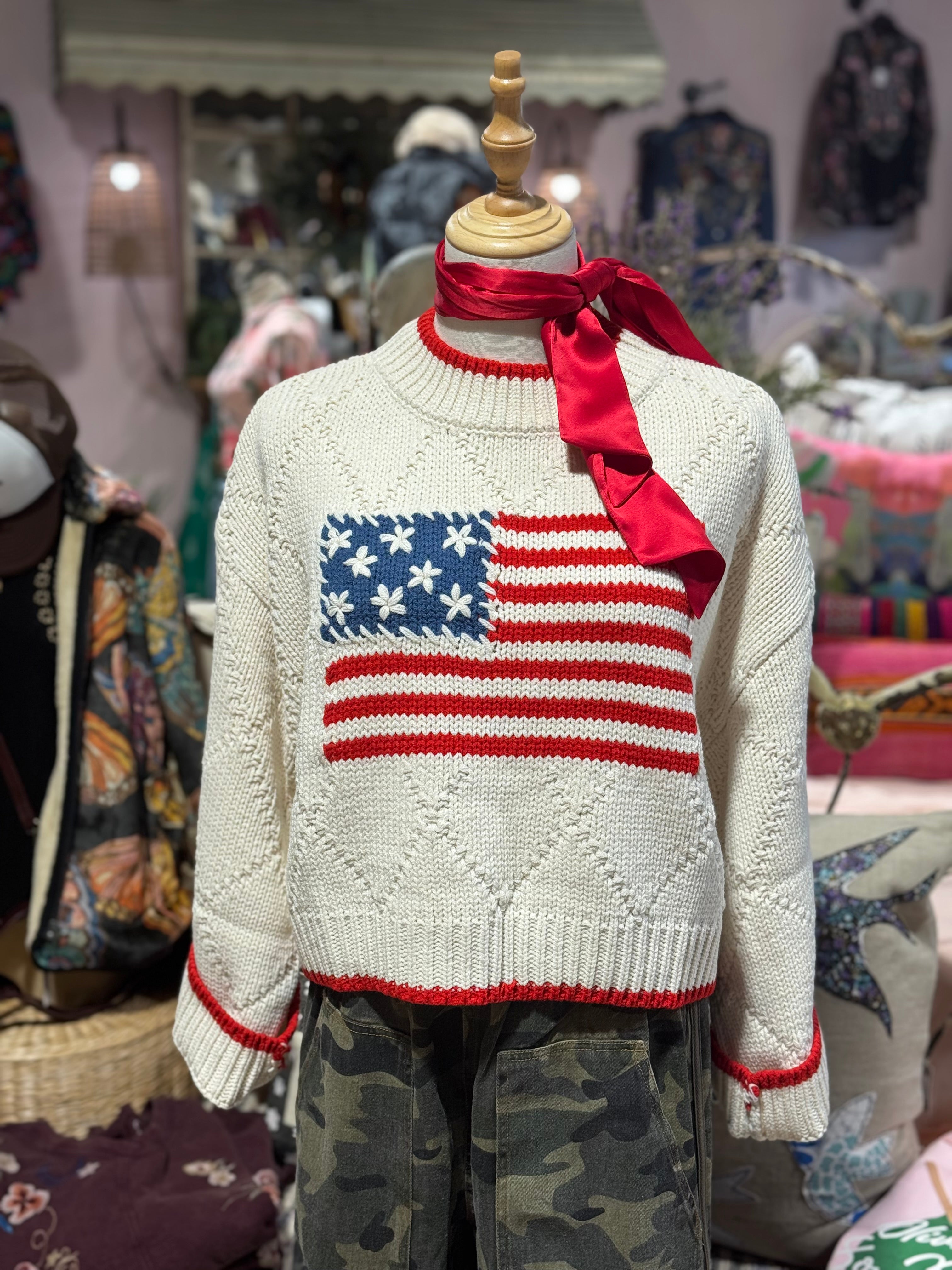 American Flag Sweater
