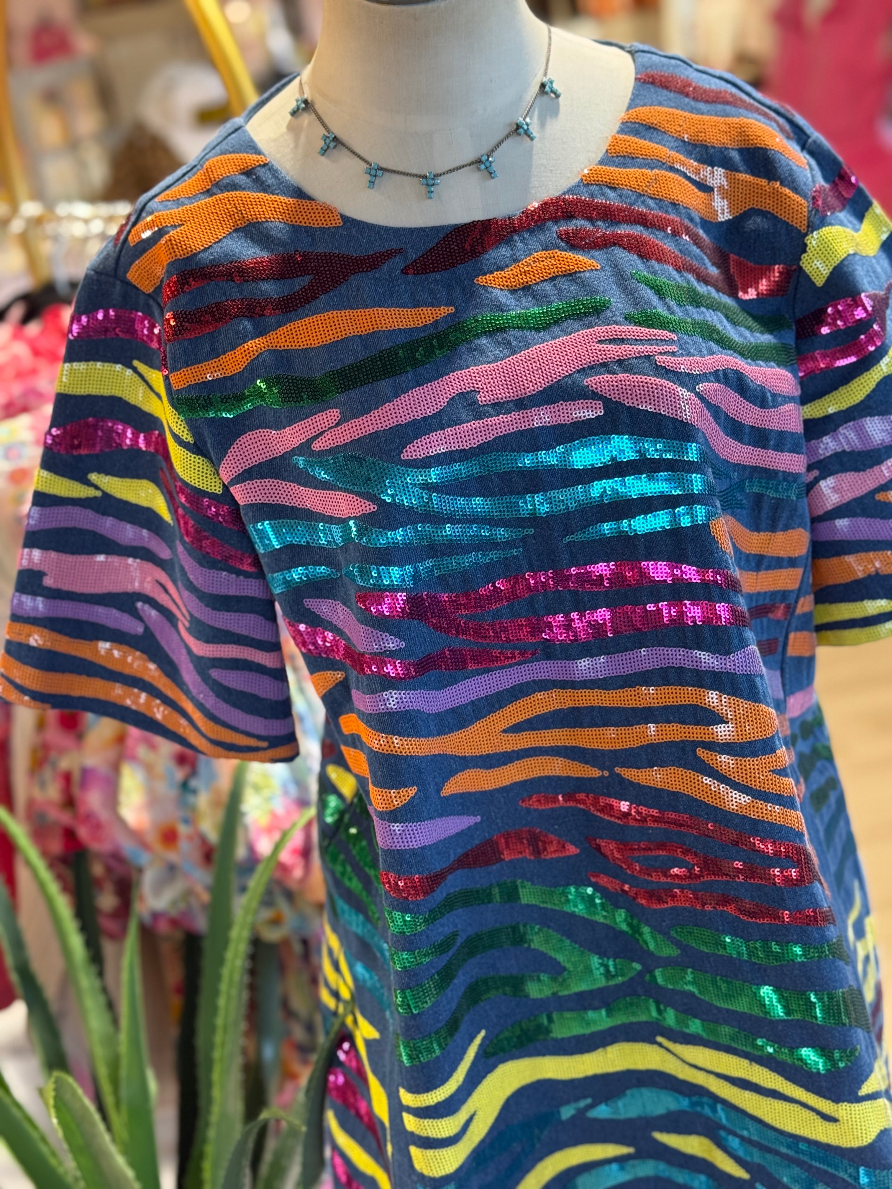 Denim & Rainbows Tiger Dress