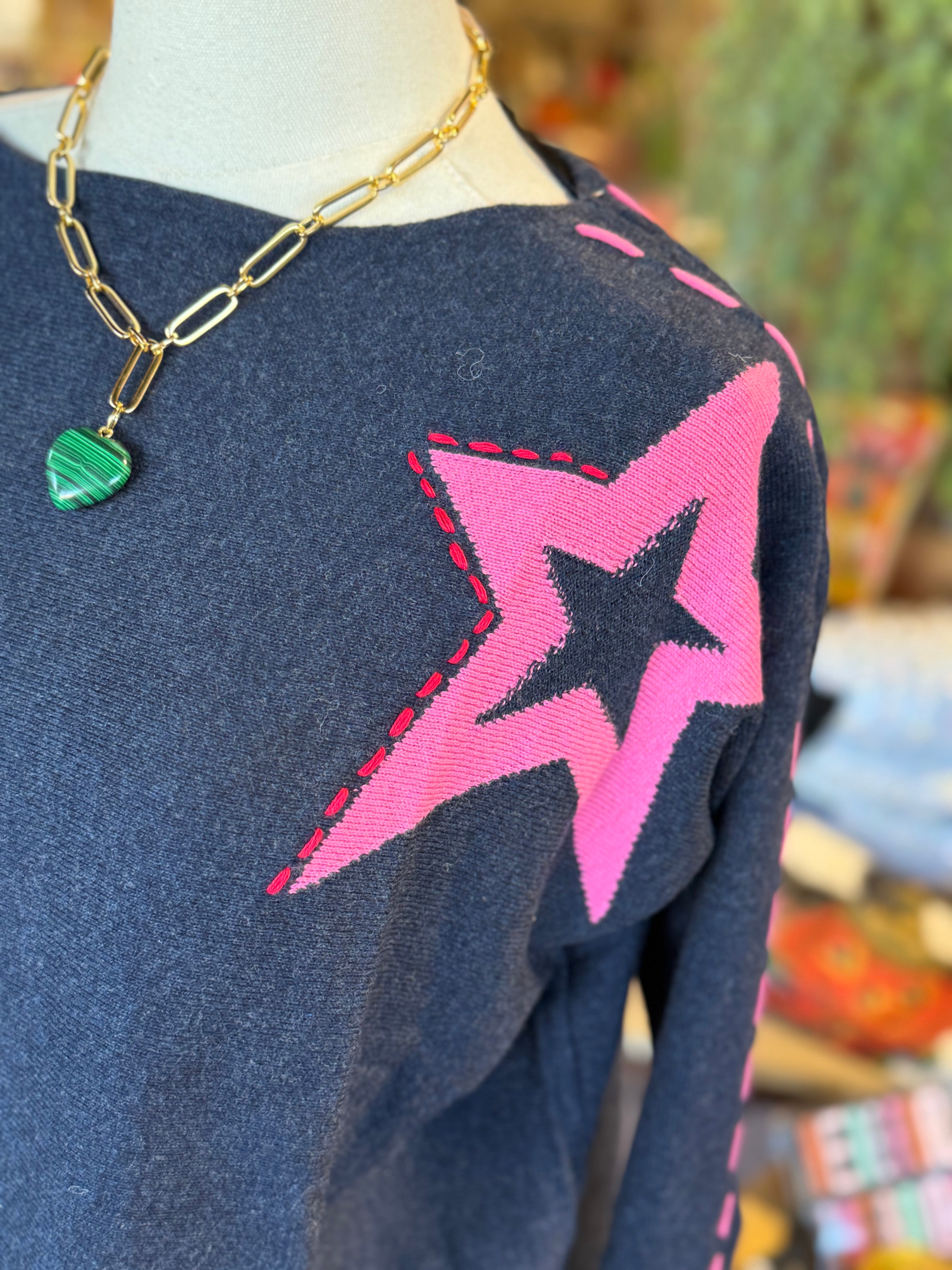 Star Sweater- DK Denim