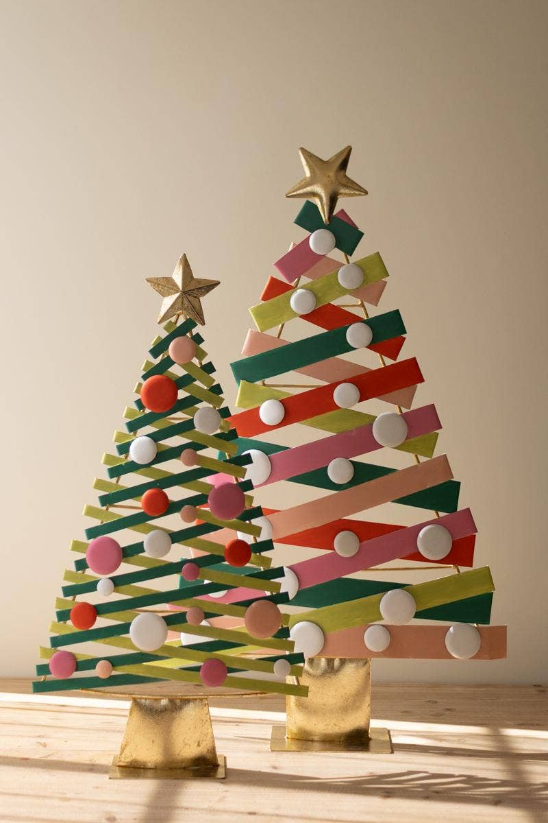 PAINTED METAL CHRISTMAS TREES