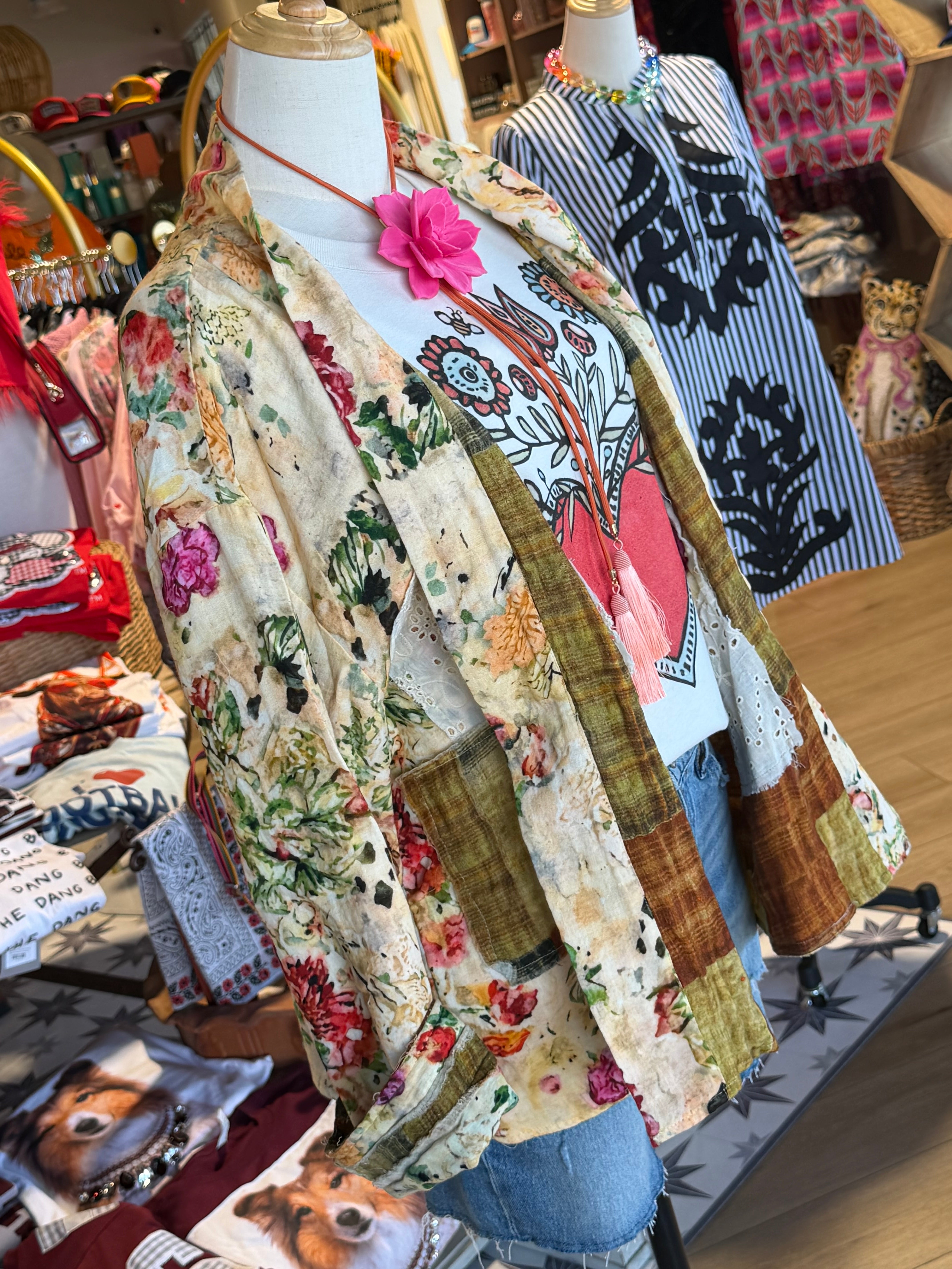 Boho Reversible Floral Patchwork Cardigan