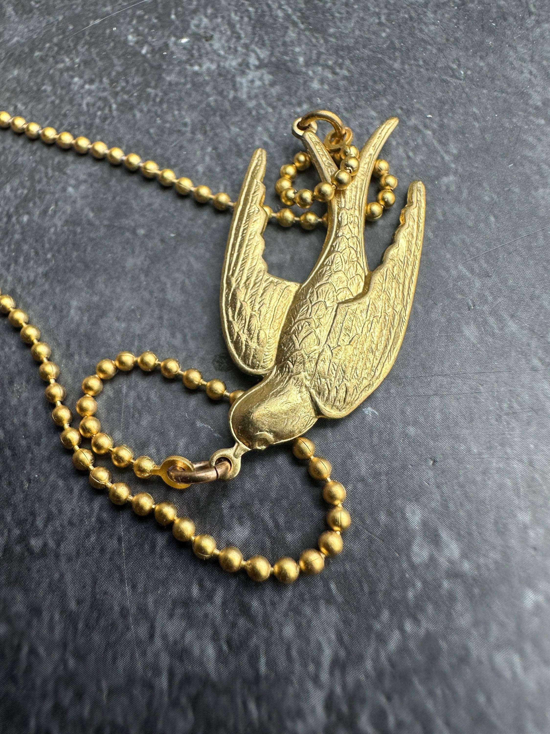 Soaring Bird Necklace with Gold Plated Chain