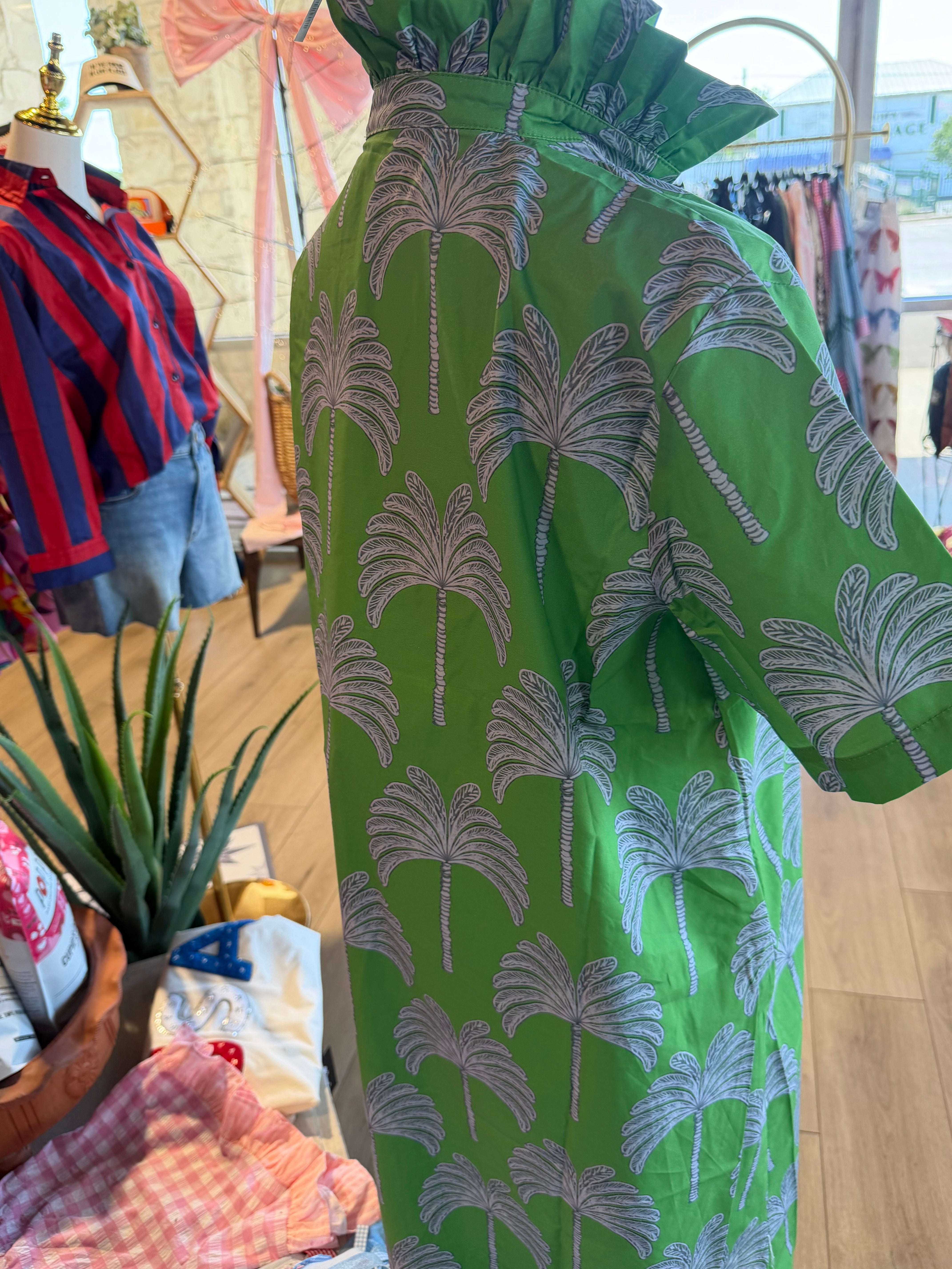 Georgia Palm Dress Green