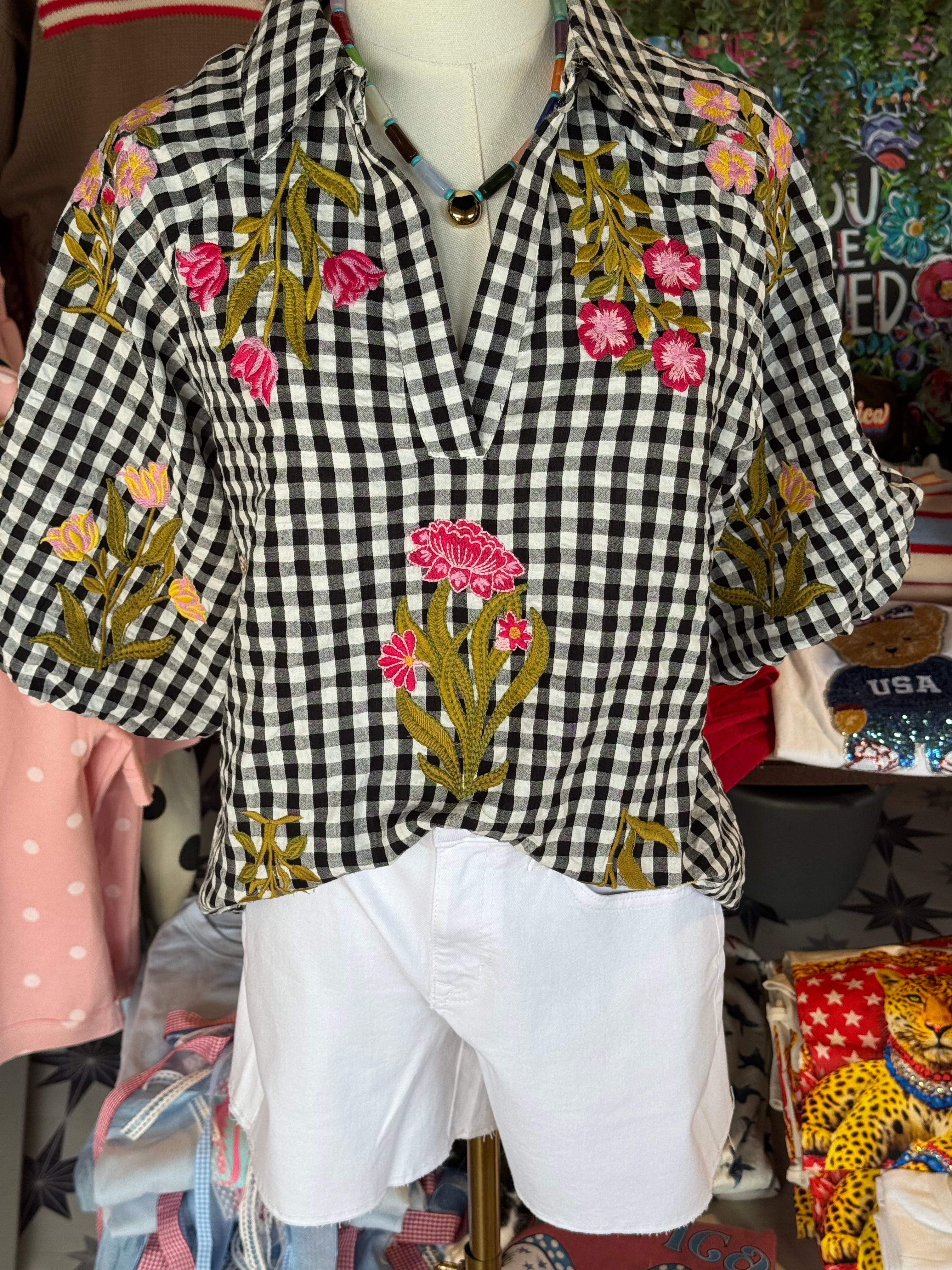Riana Floral Embroidery Top