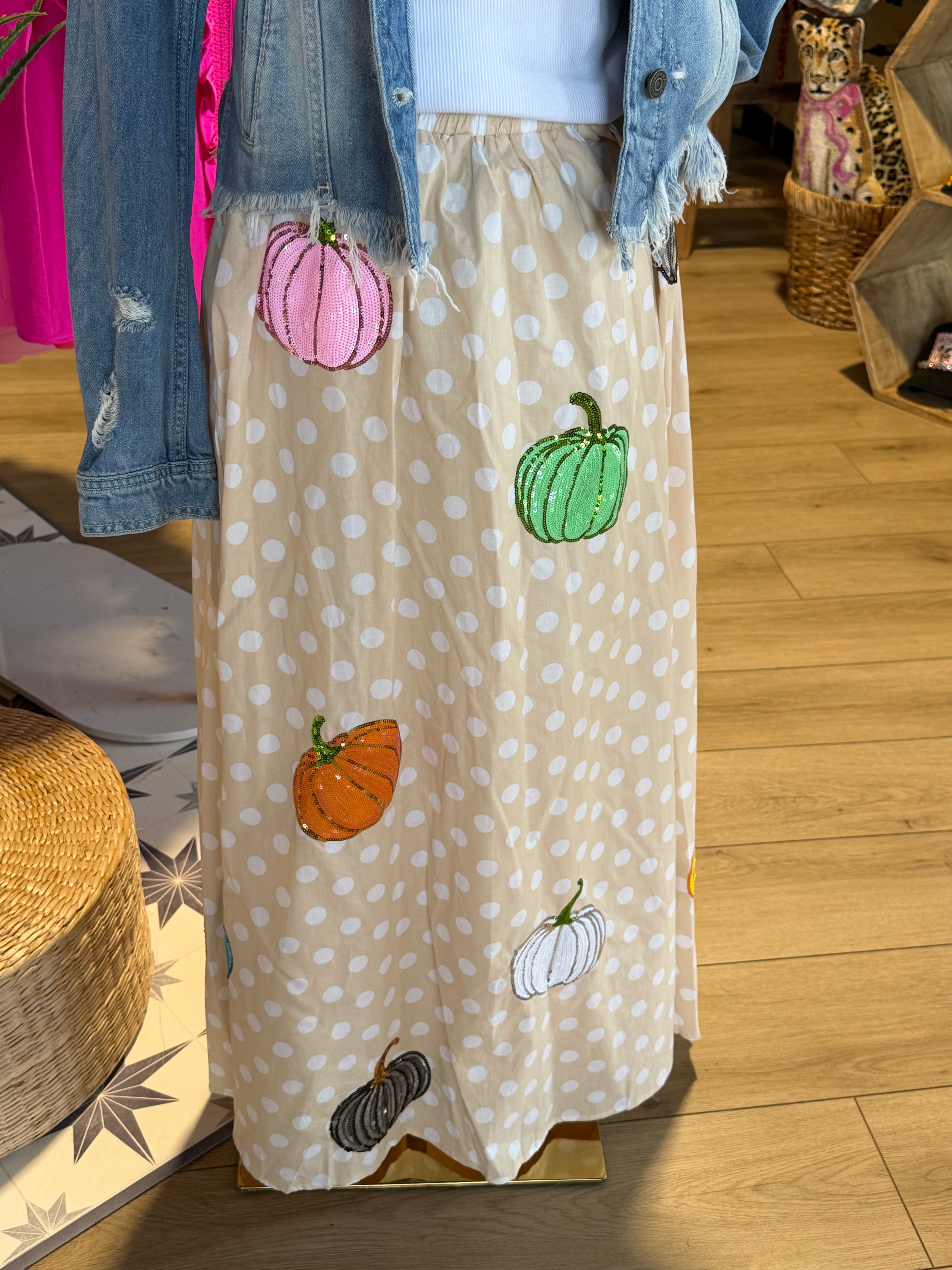 Multi Pumpkin Midi Skirt