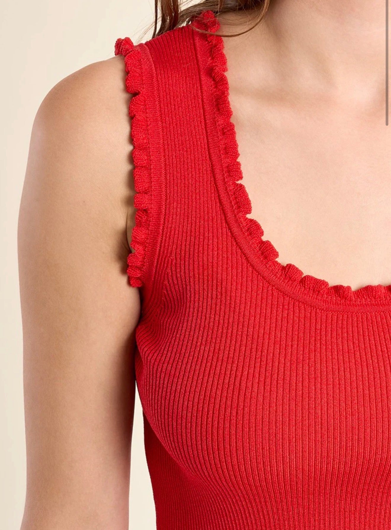 Frilly Tank- Red