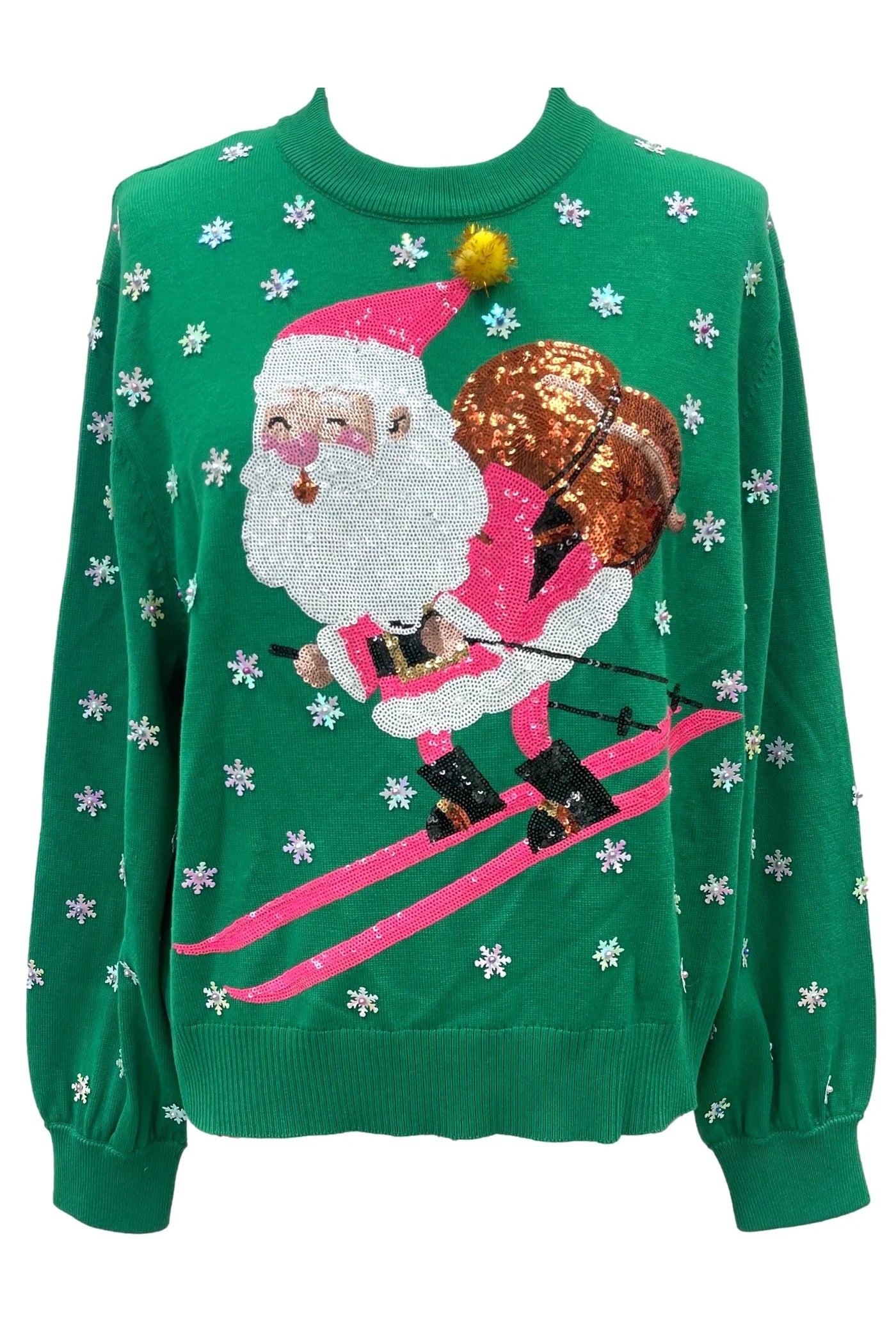 Neon Pink Ski Santa