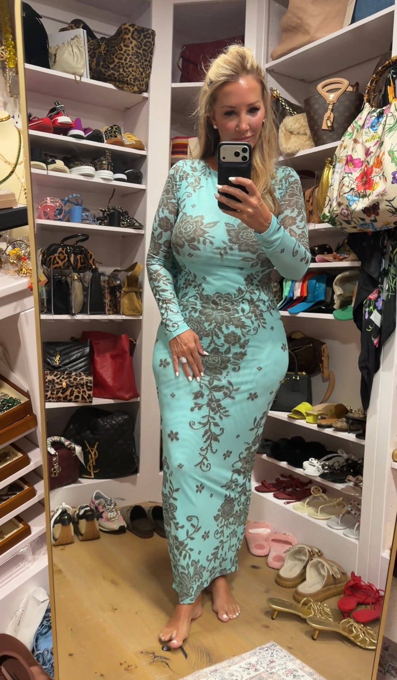 Phyll Dress - Turquoise Crochet