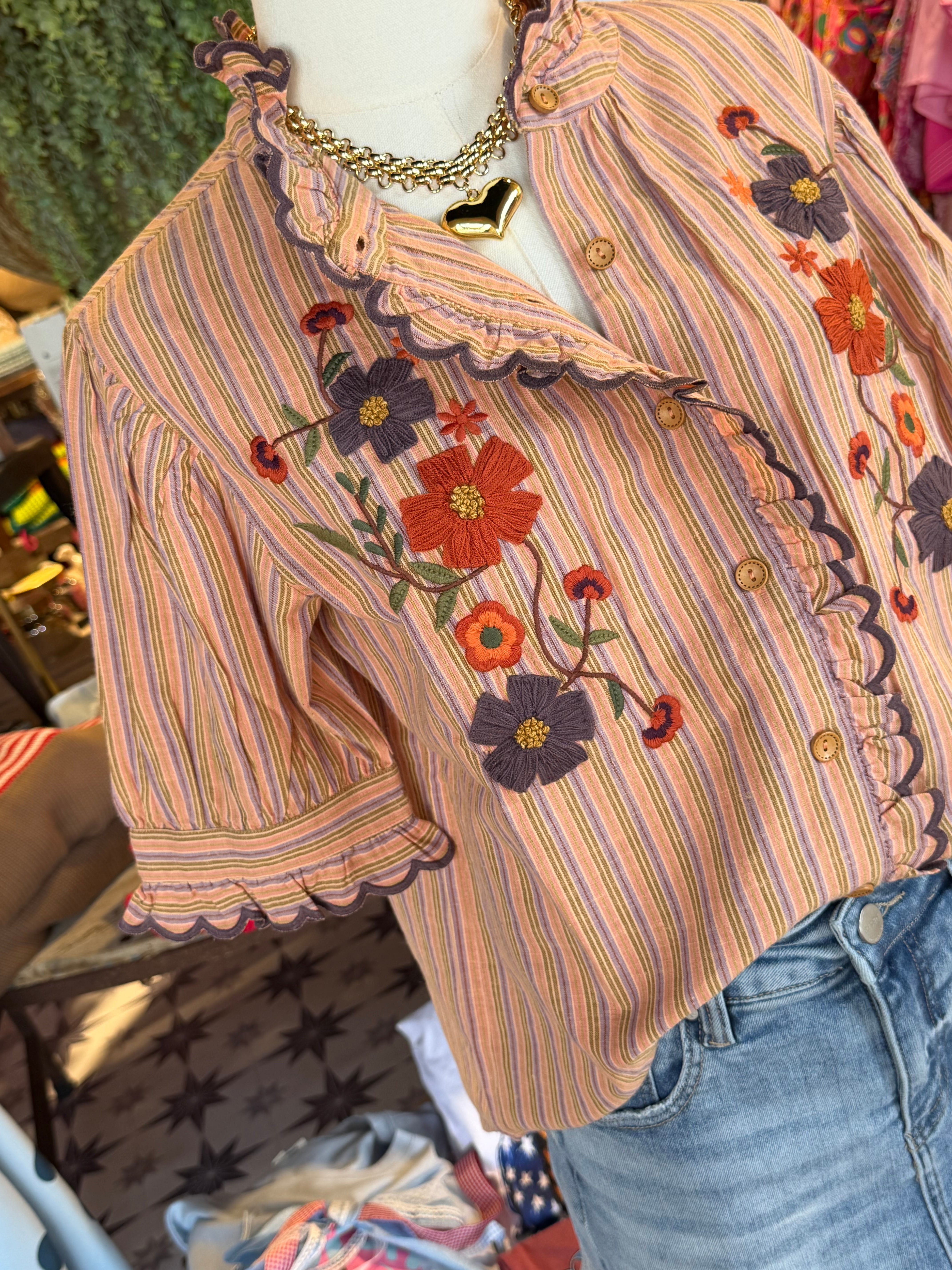 Ribbon Embroidery Shirt