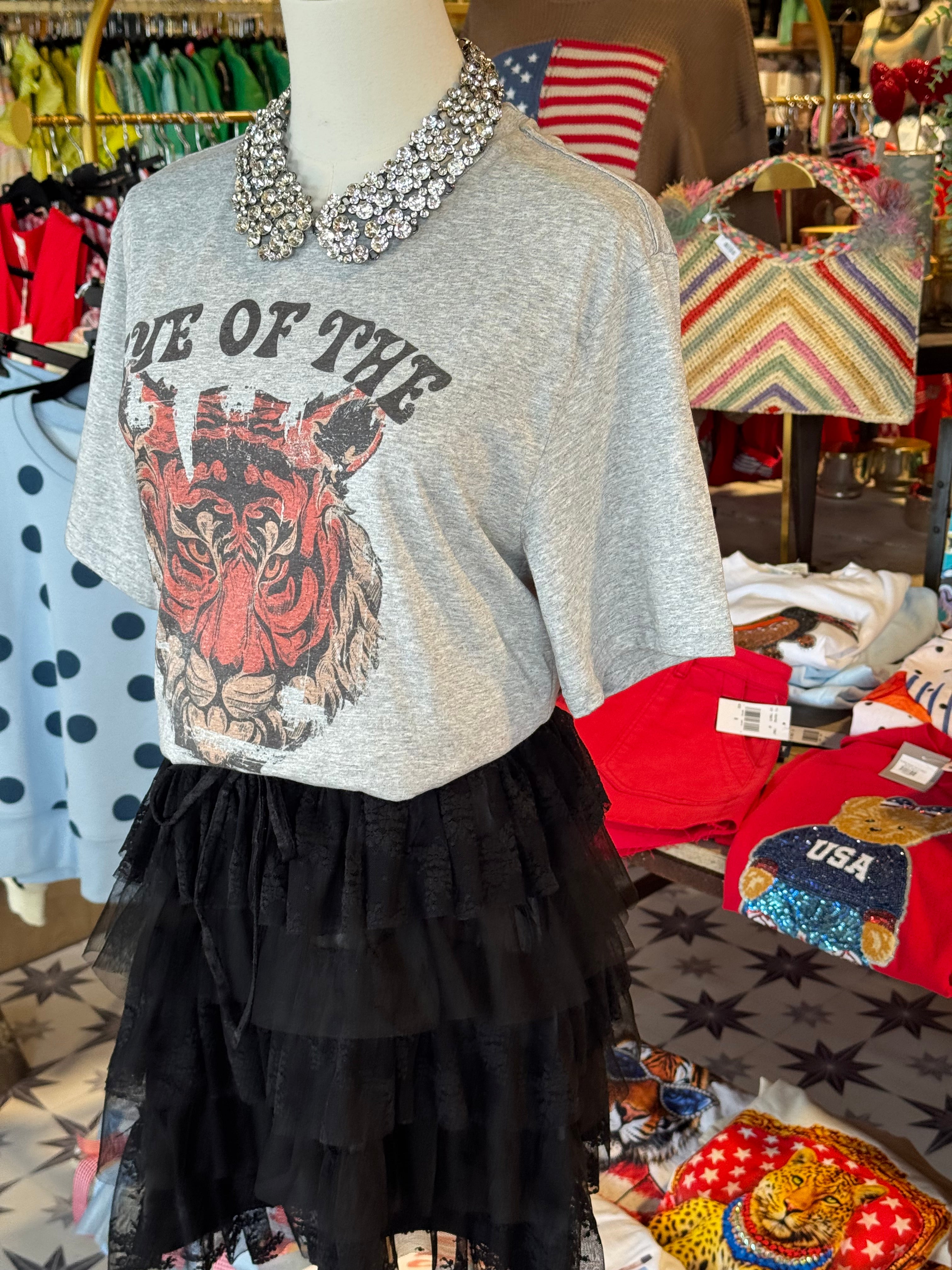 Eye of Tiger Rock N Roll Music 80s 90s Vintage Graphic Tee