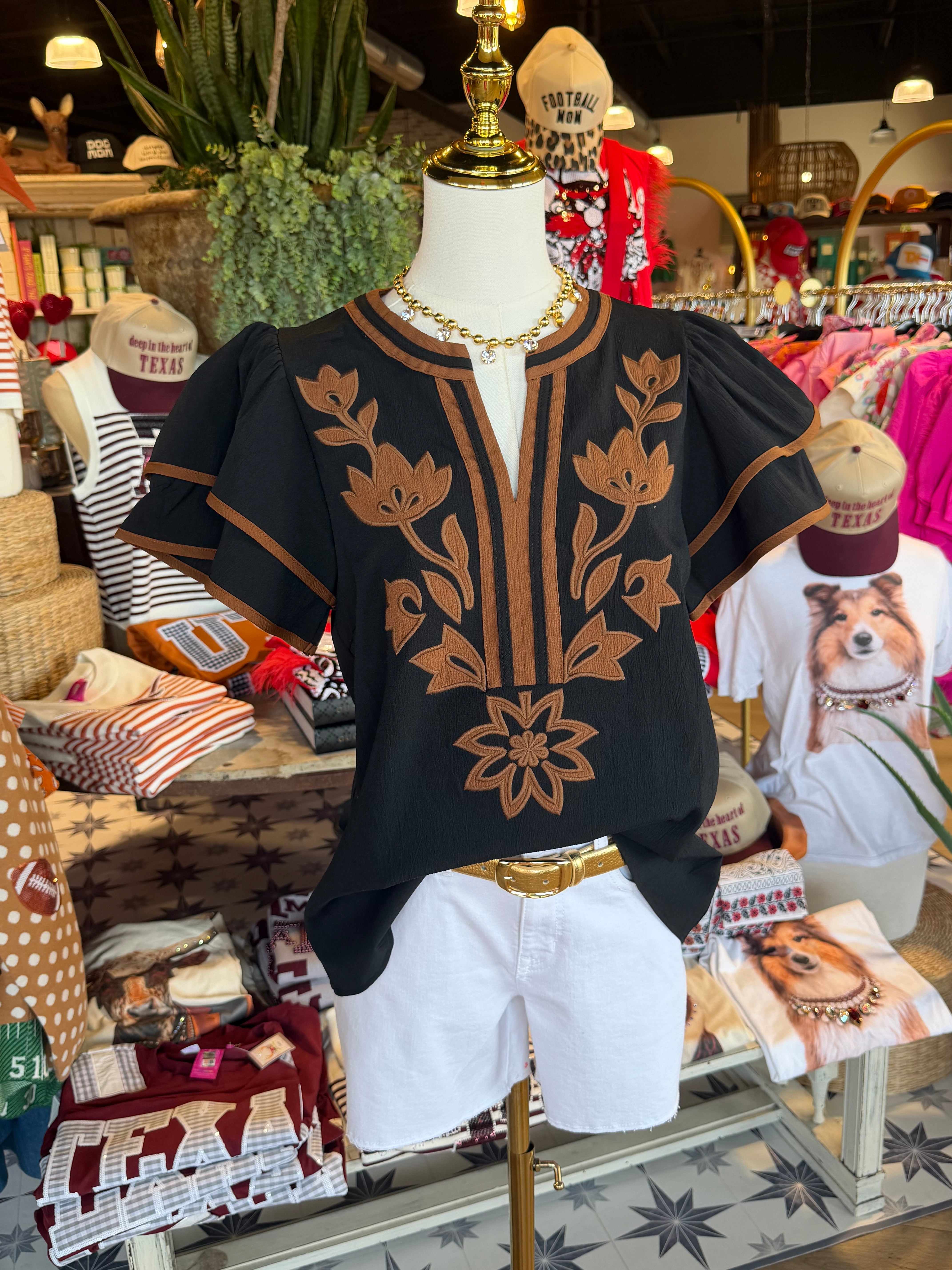 Eileen Appliqué Top