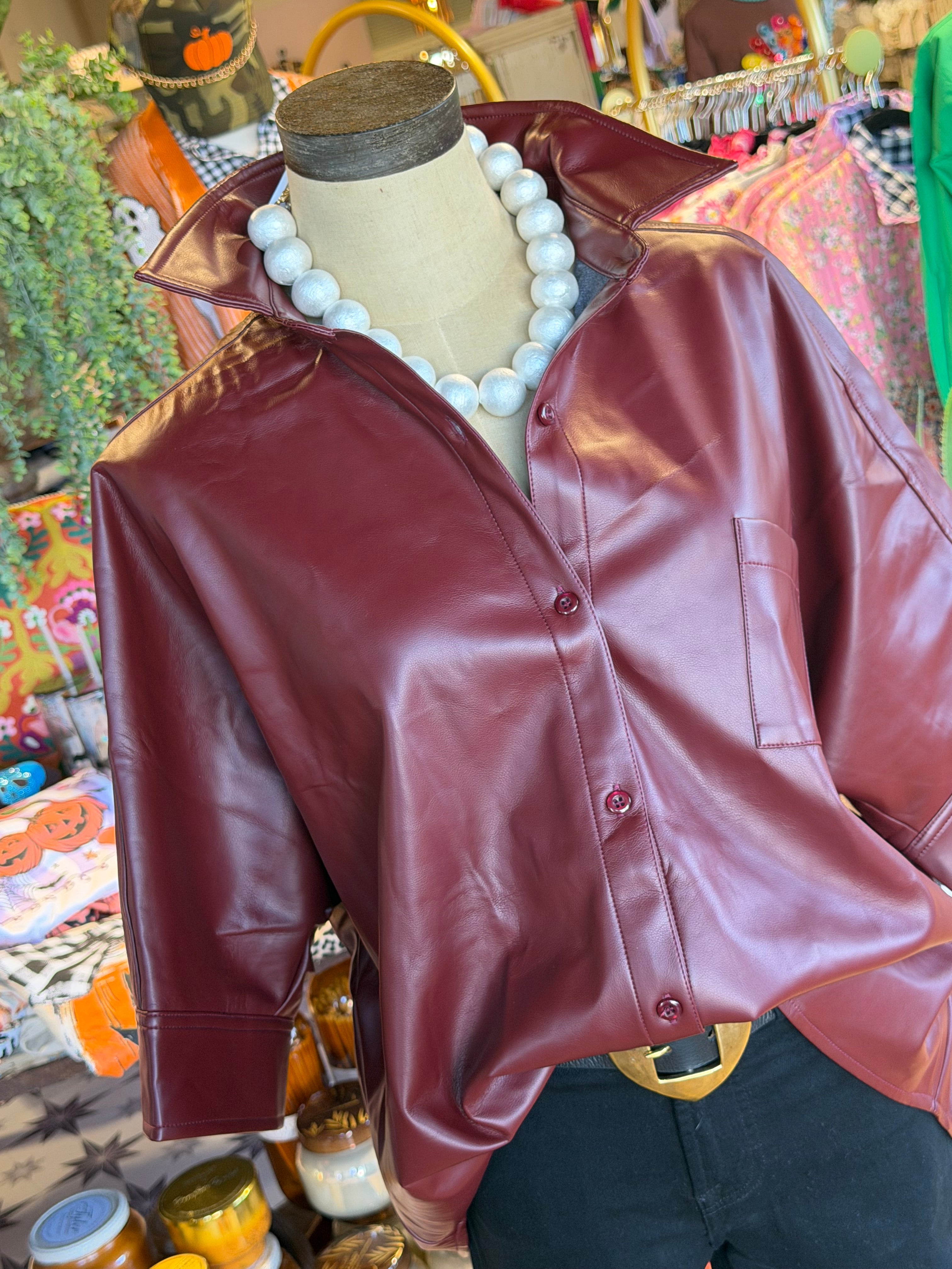 Eva Faux Leather Top (2 colors)