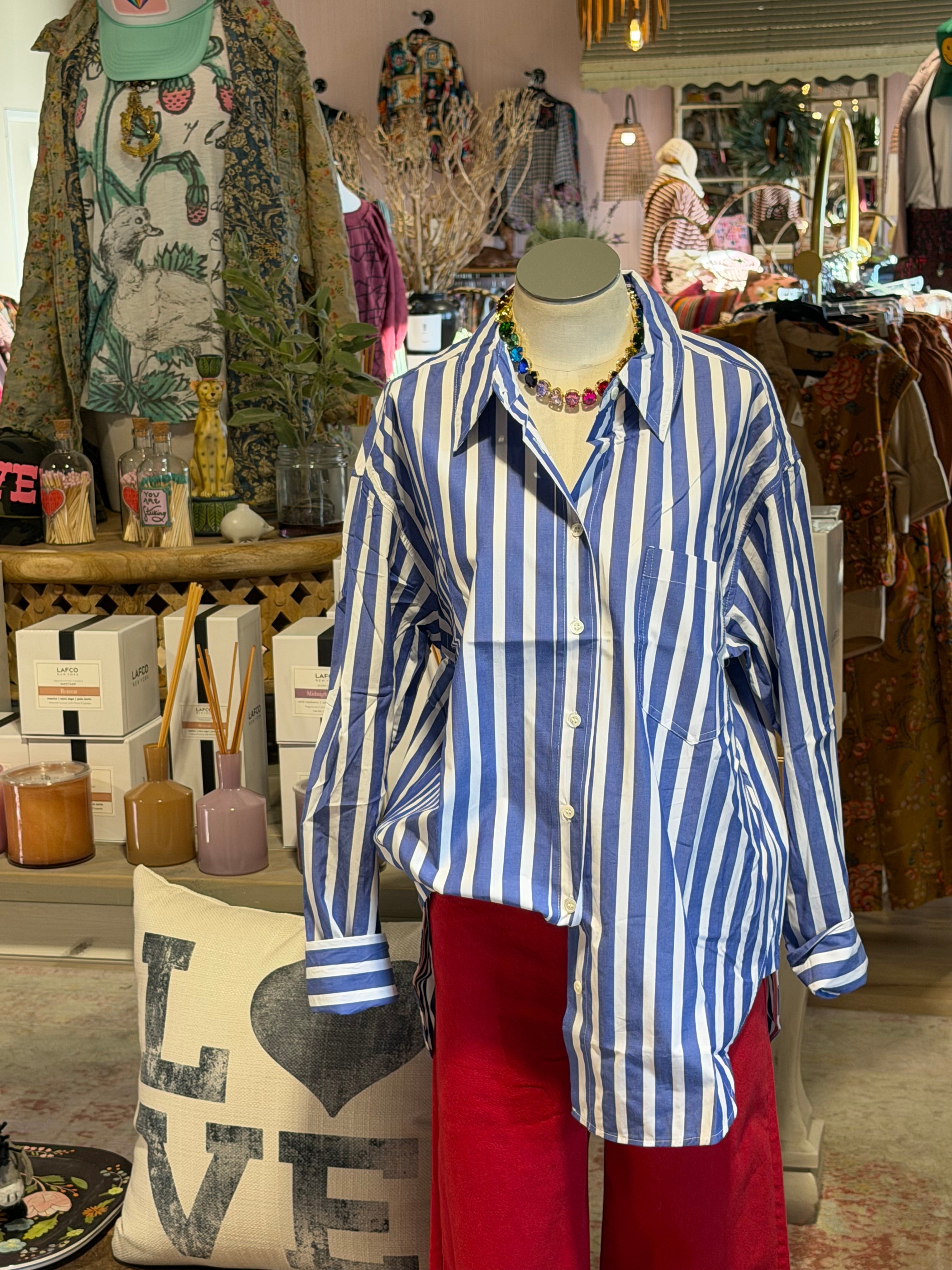 Blue and White Stripes