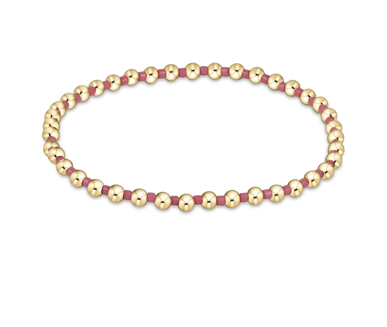 Hope Grateful Pink Metallic Beaded Bracelet