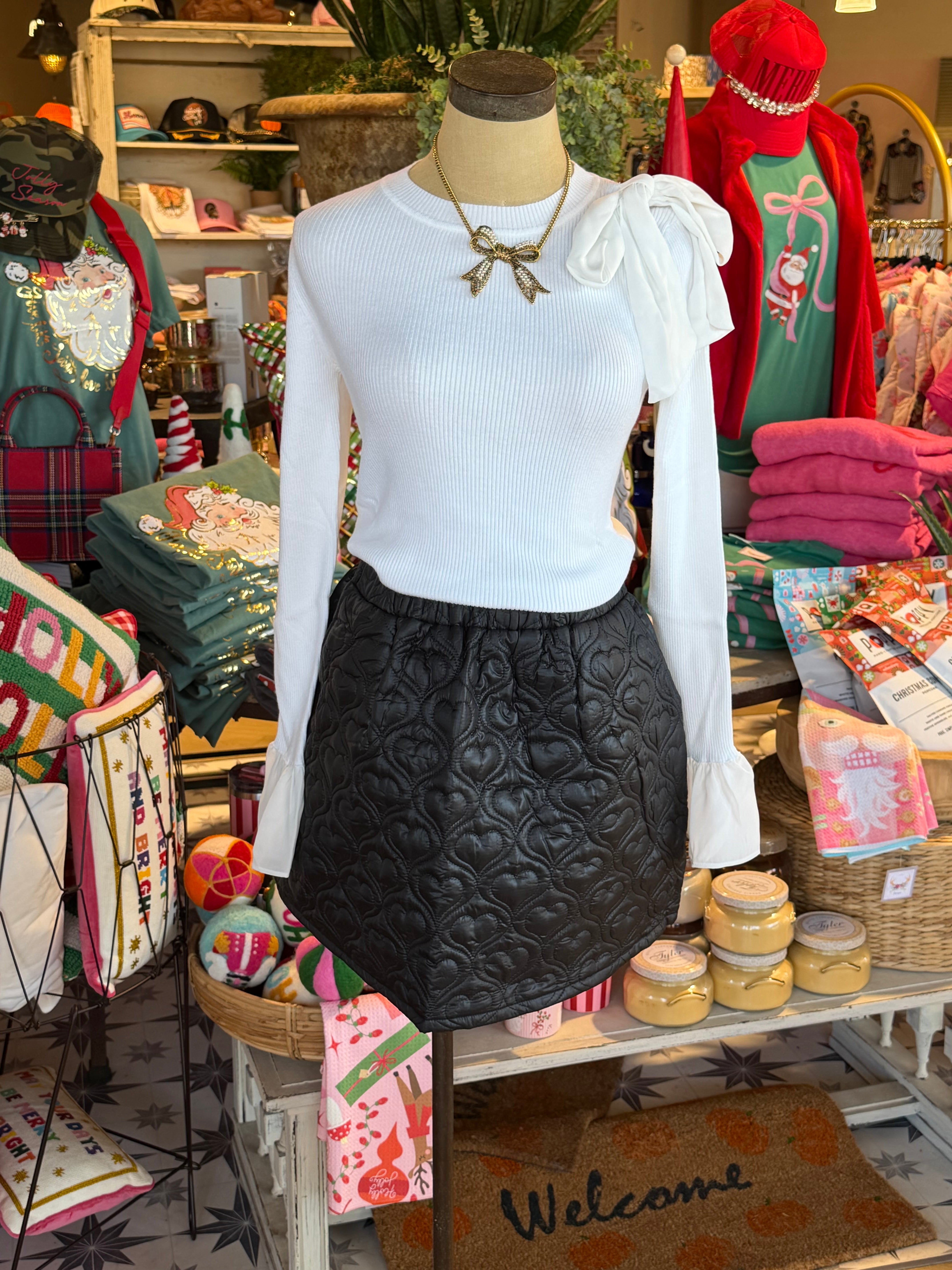 Casey Ribbed Bow Sweater